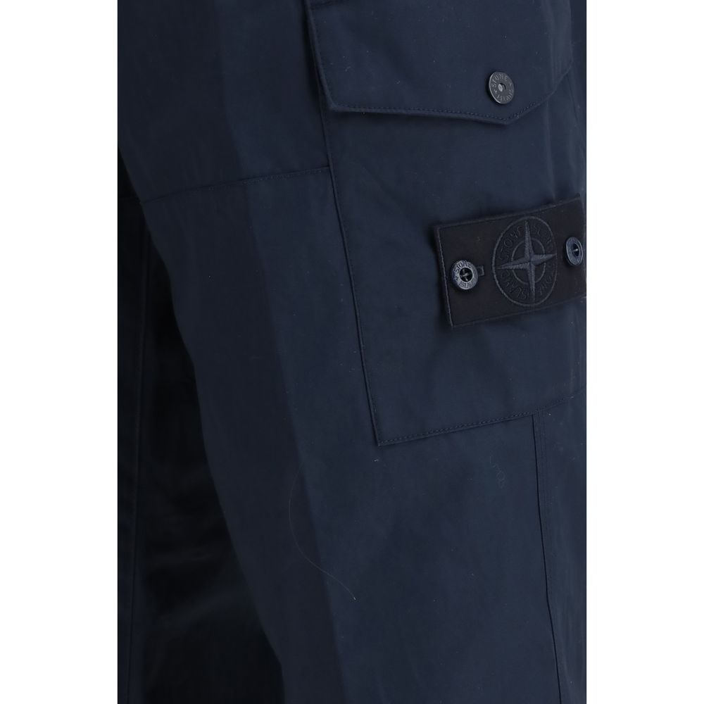 Stone Island Blue Cotton Cargo Pants Stone Island