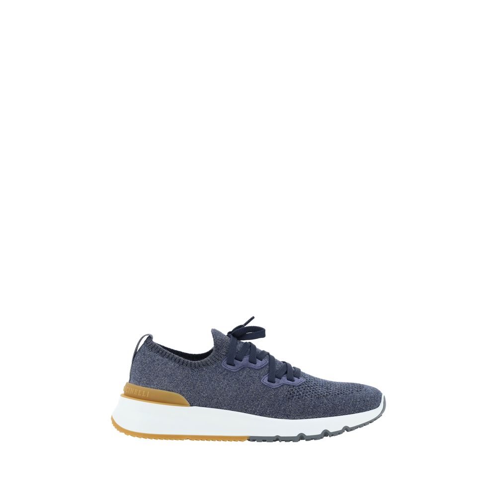 Brunello Cucinelli Blue Cotton Athletic Sneakers Brunello Cucinelli