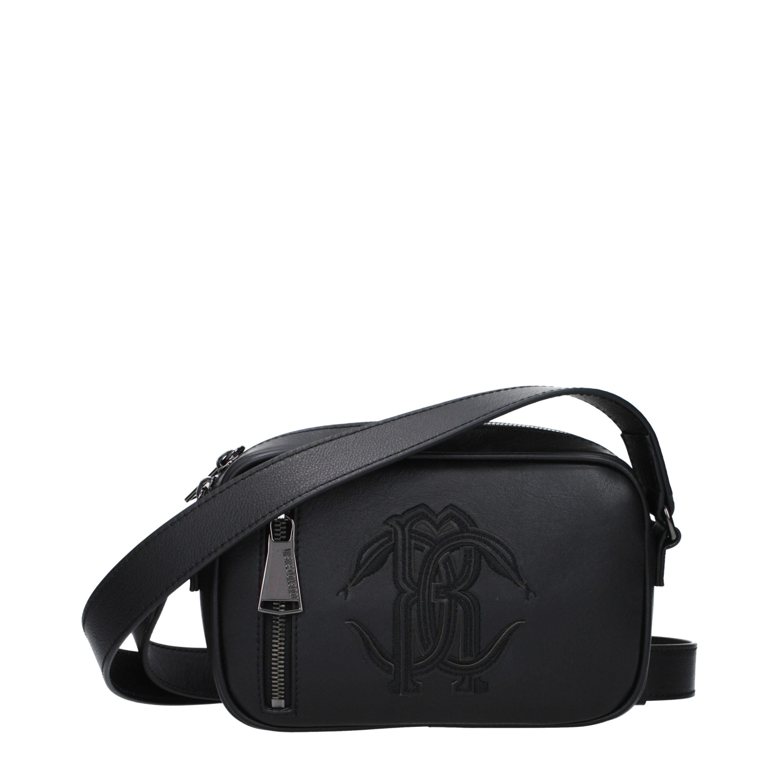 Roberto Cavalli Black Leather Crossbody Bag Roberto Cavalli