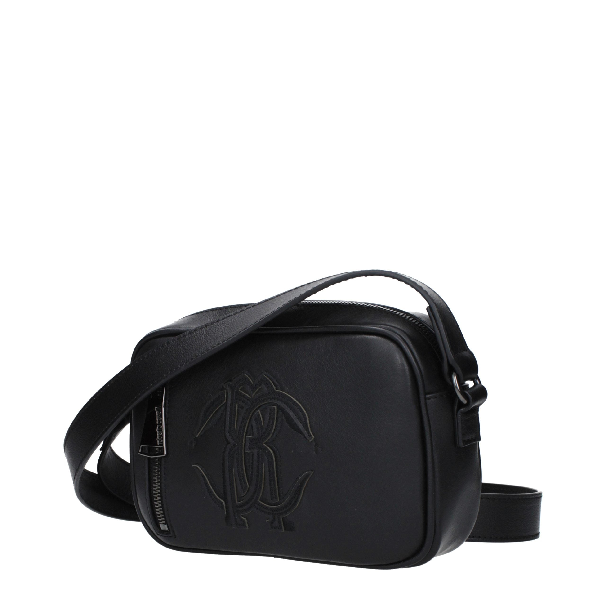 Roberto Cavalli Black Leather Crossbody Bag Roberto Cavalli