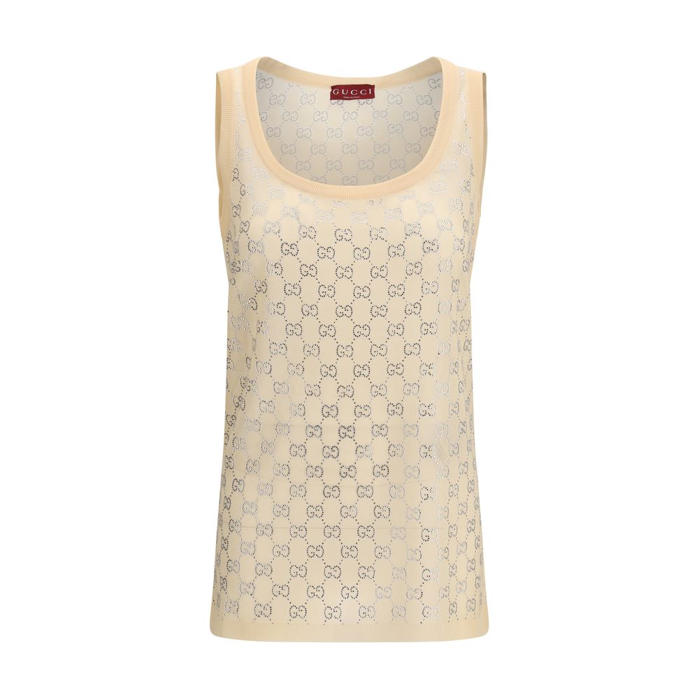 Gucci Multicolor Silk Tank Tops Gucci