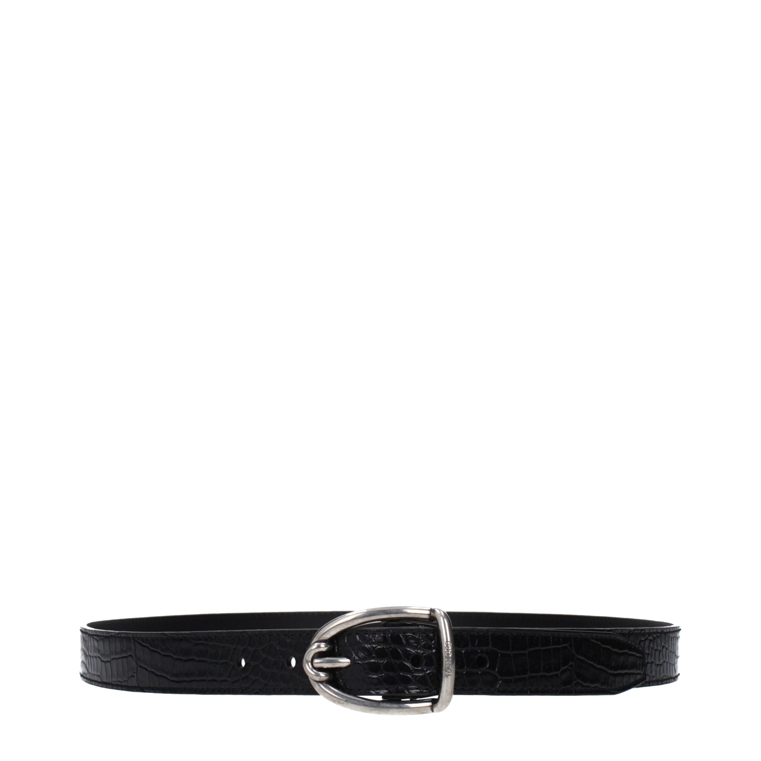 Tom Ford Black Leather Regular Belt Tom Ford