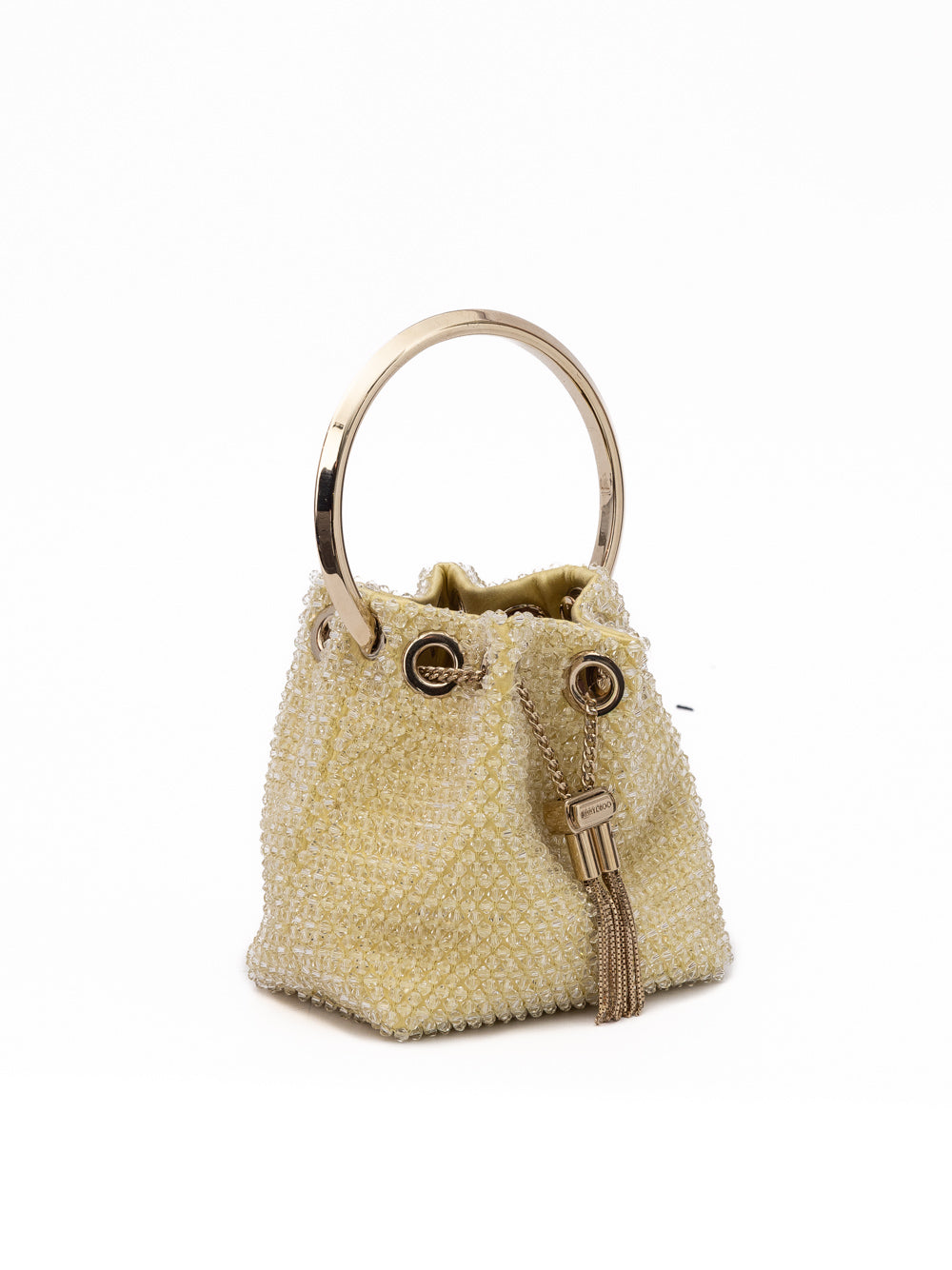 Jimmy Choo Yellow Bon Bon Micro Crystals Bucket Jimmy Choo
