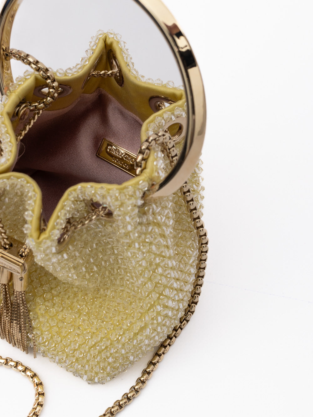 Jimmy Choo Yellow Bon Bon Micro Crystals Bucket Jimmy Choo