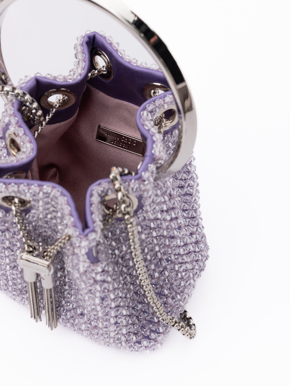 Jimmy Choo Light Purple Bon Bon Micro Crystals Bucket Jimmy Choo