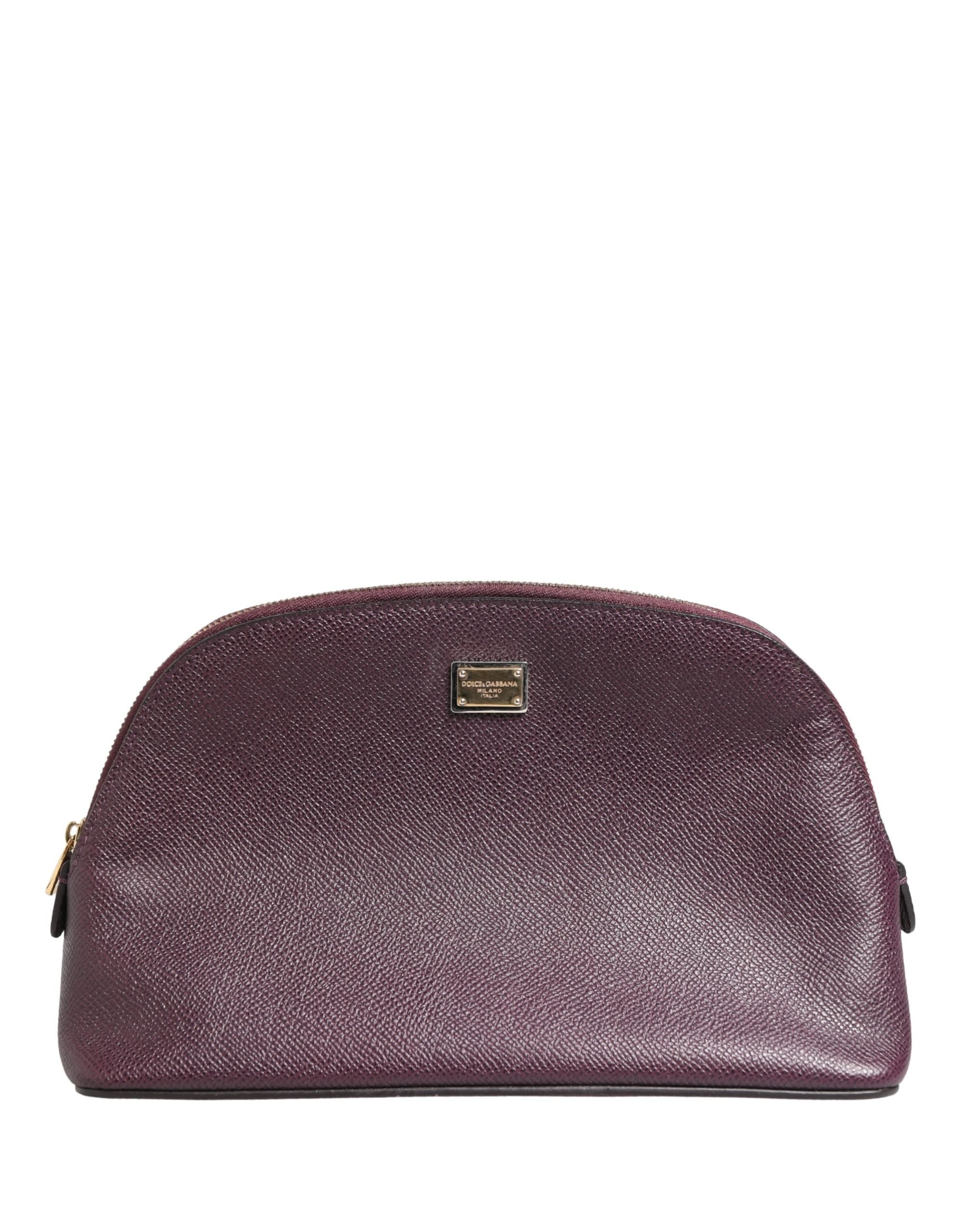 Dolce & Gabbana Dark Purple Leather DG Logo Zip Around Hand Purse Wallet Dolce & Gabbana