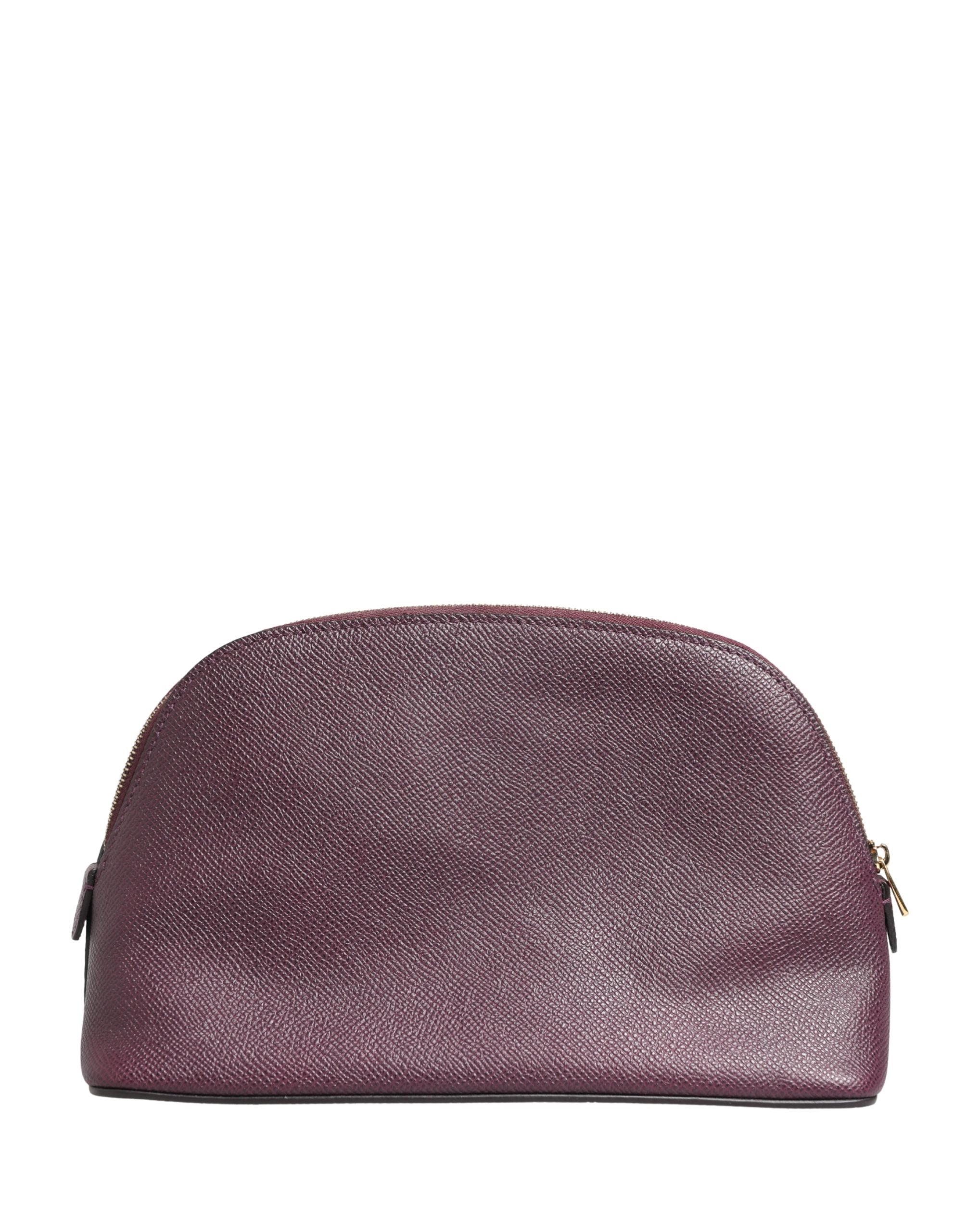 Dolce & Gabbana Dark Purple Leather DG Logo Zip Around Hand Purse Wallet Dolce & Gabbana