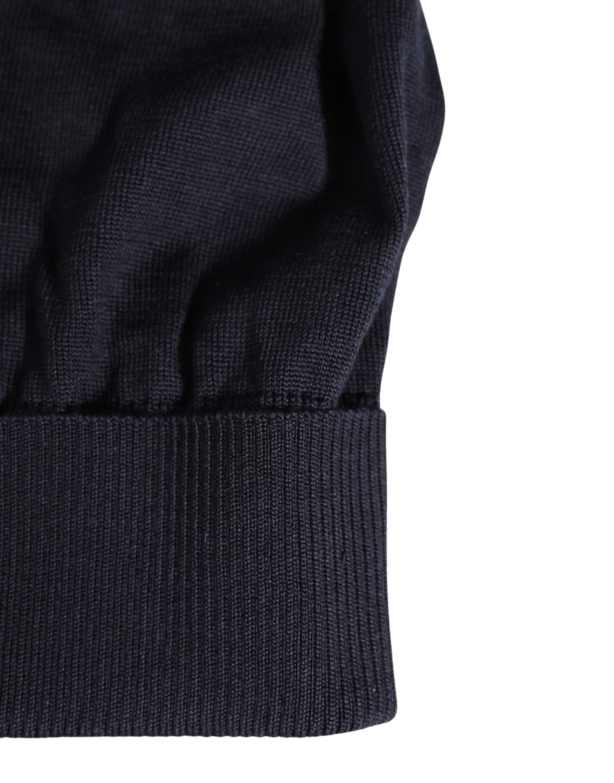 Dolce & Gabbana Black Solid Wool Knitted Winter Beanie Cap Hat Dolce & Gabbana