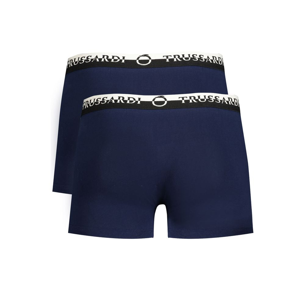 Trussardi Blu Cotton Mens Boxer Trussardi