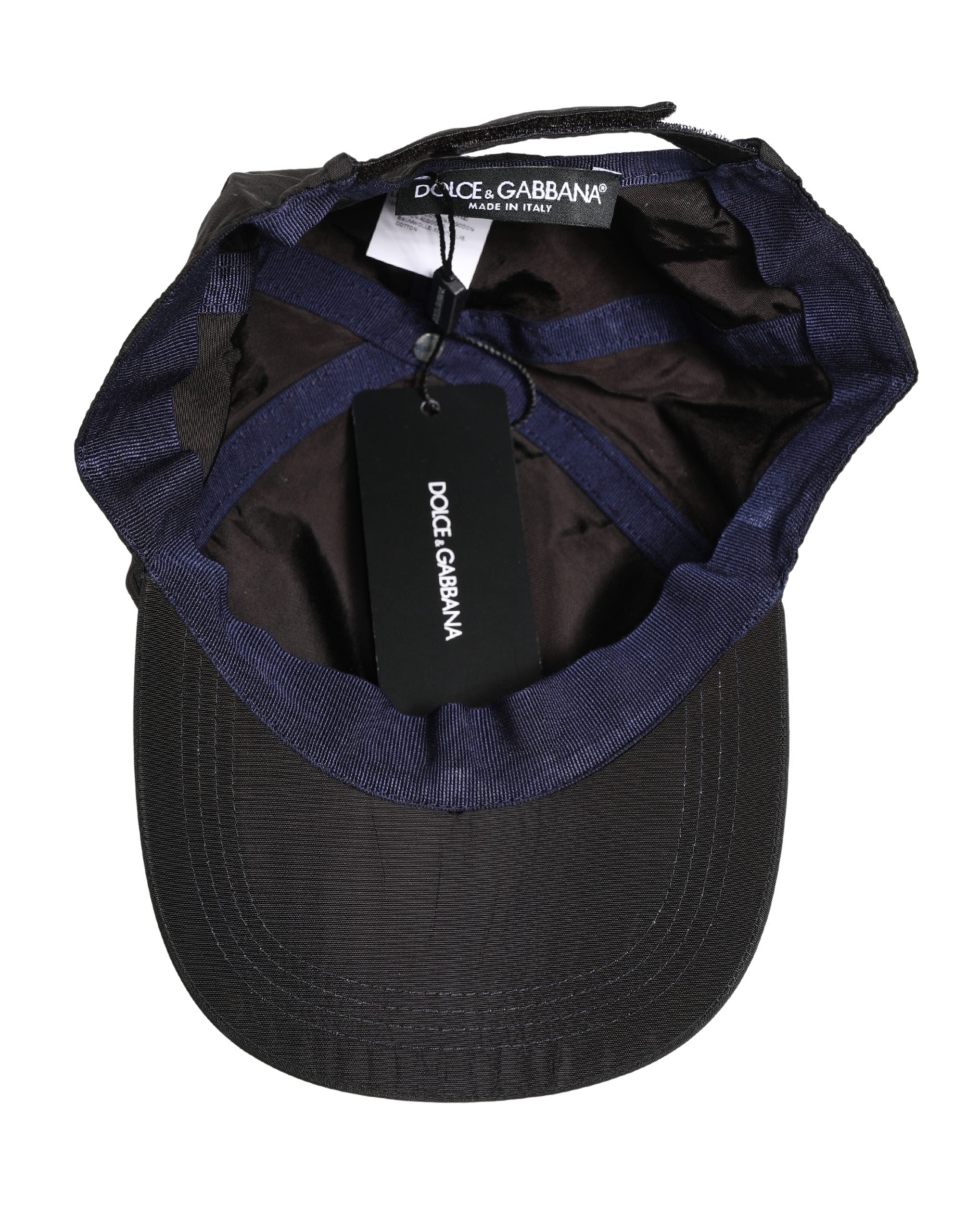 Dolce & Gabbana Men Black Cotton 6 Panels Baseball Cap Hat Dolce & Gabbana