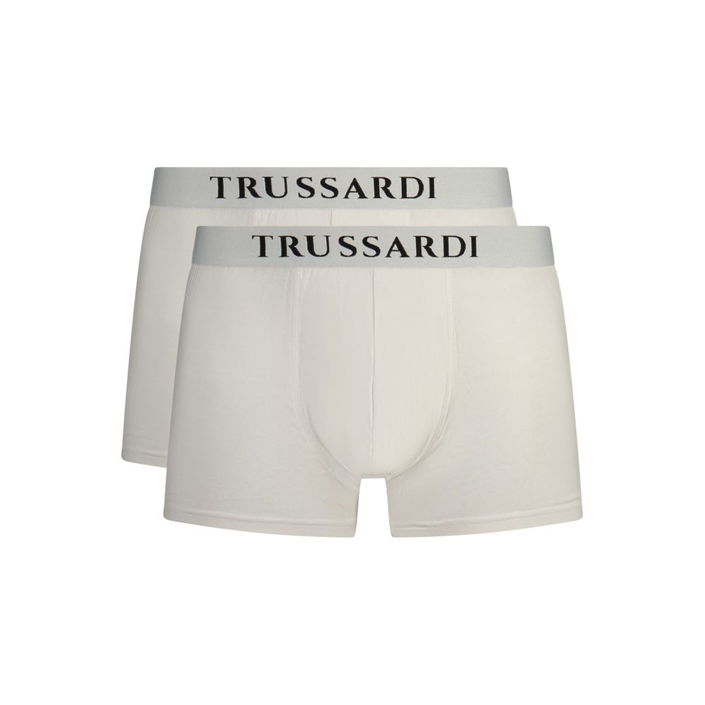 Trussardi Bianco Cotton Men Boxer Short Trussardi