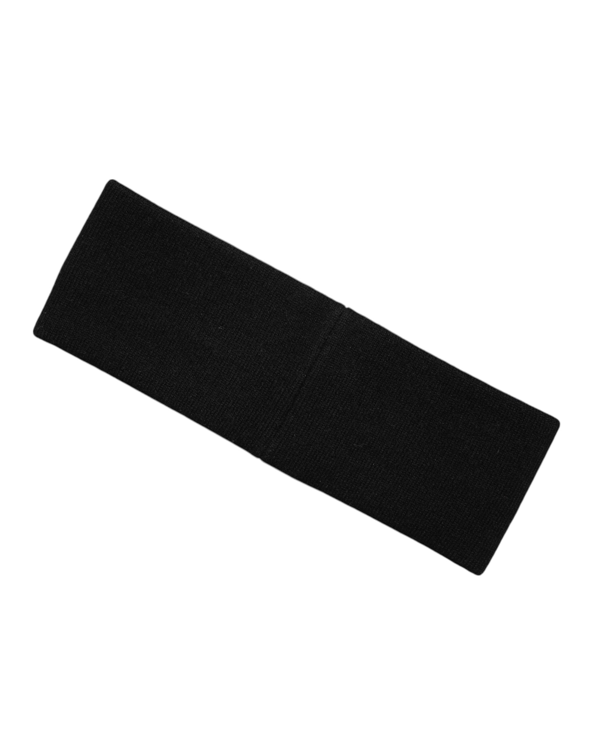 Dolce & Gabbana Men Black White Cashmere Logo Head Band Hat Dolce & Gabbana