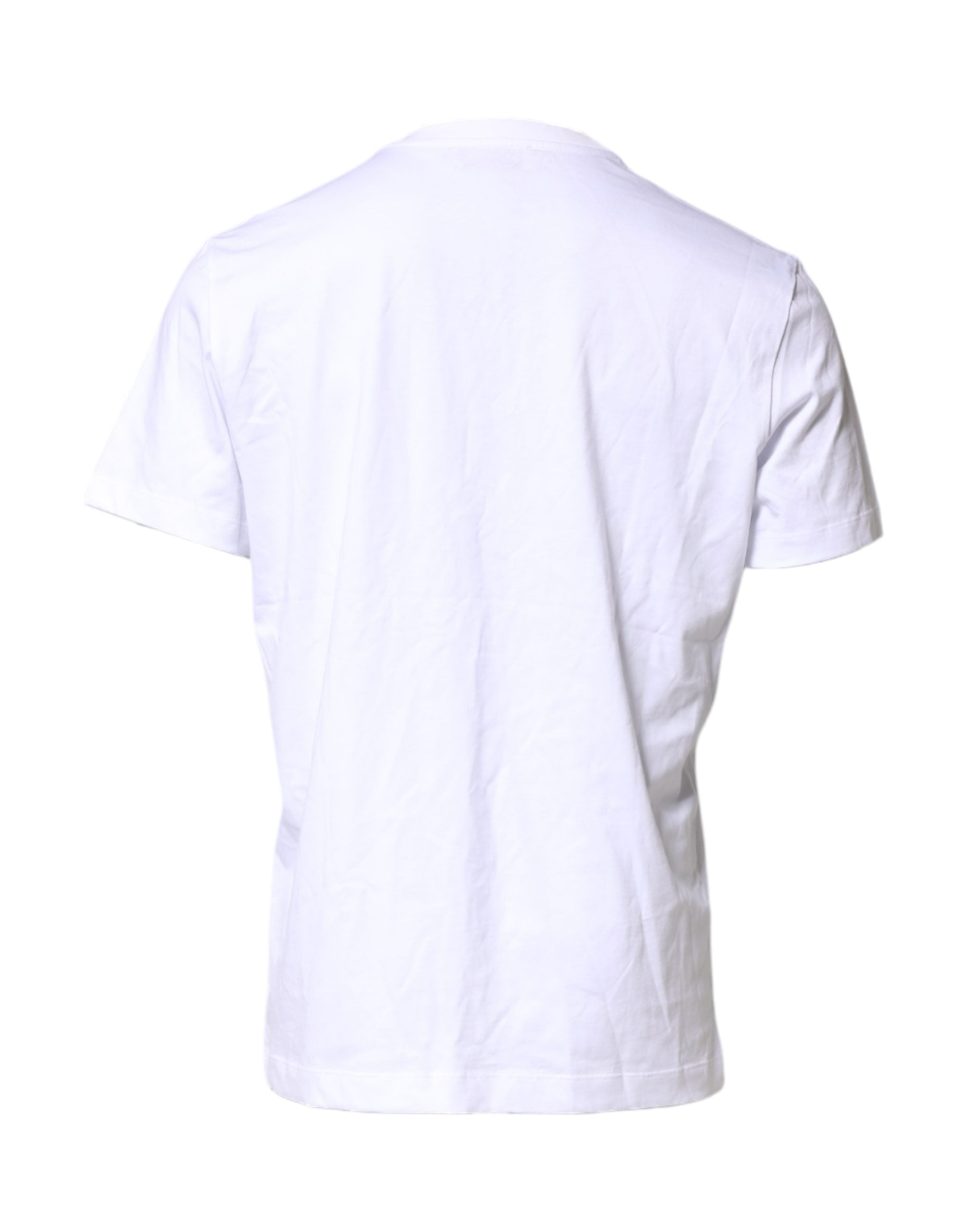 Dolce & Gabbana White Cotton DG Logo Embroidery Men  T-shirt Dolce & Gabbana