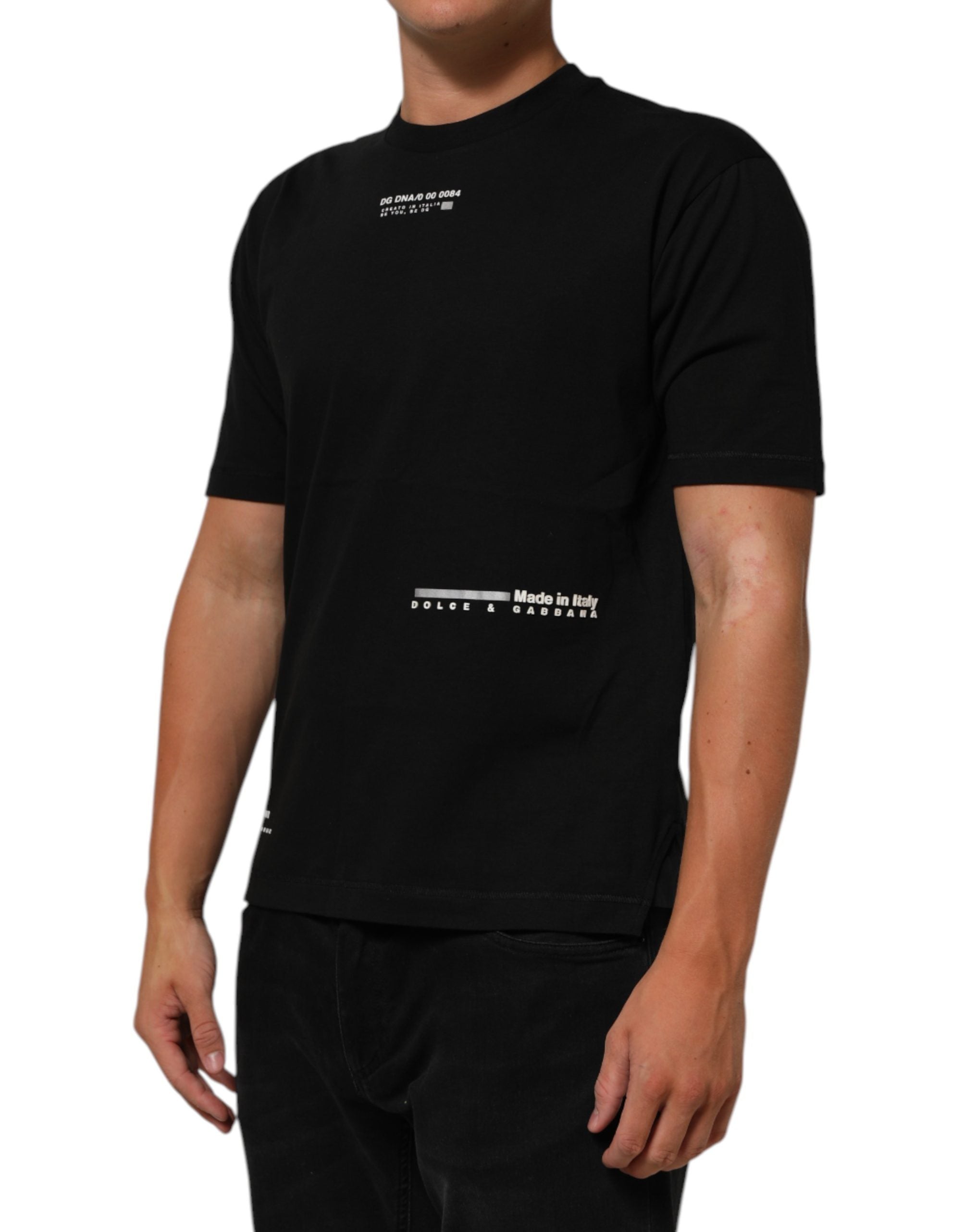 Dolce & Gabbana Black Statement Cotton Crew Neck Men T-shirt Dolce & Gabbana