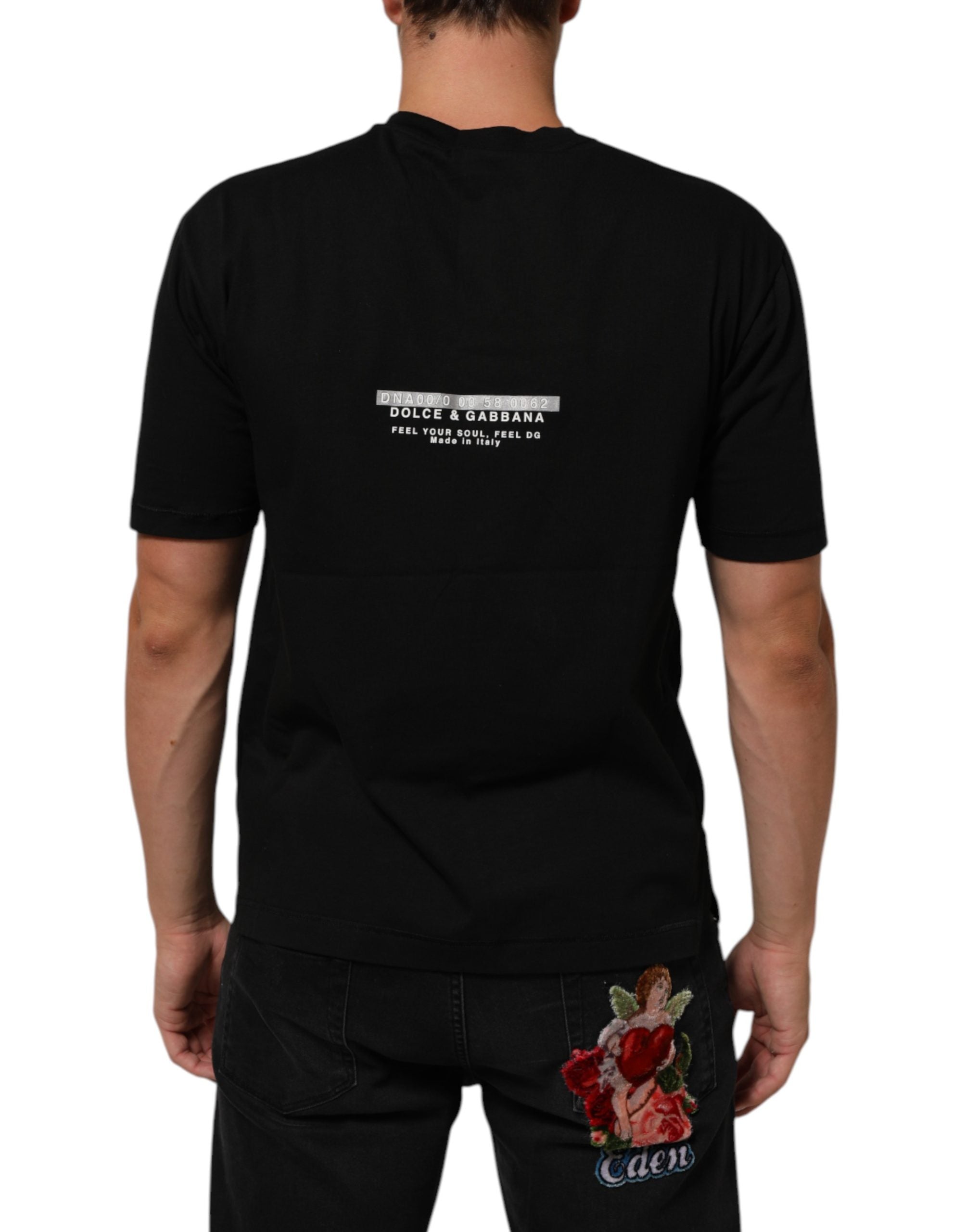 Dolce & Gabbana Black Statement Cotton Crew Neck Men T-shirt Dolce & Gabbana