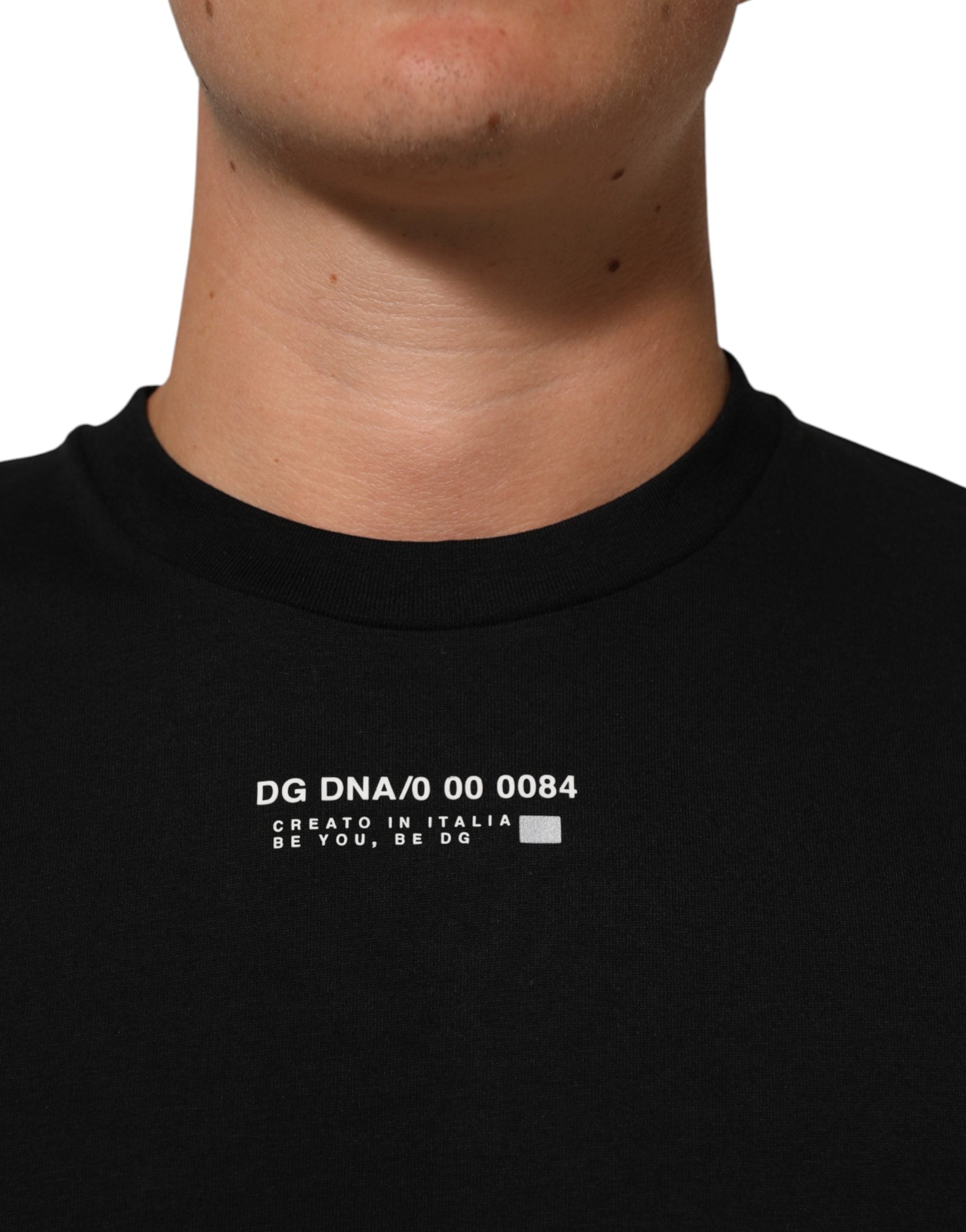 Dolce & Gabbana Black Statement Cotton Crew Neck Men T-shirt Dolce & Gabbana