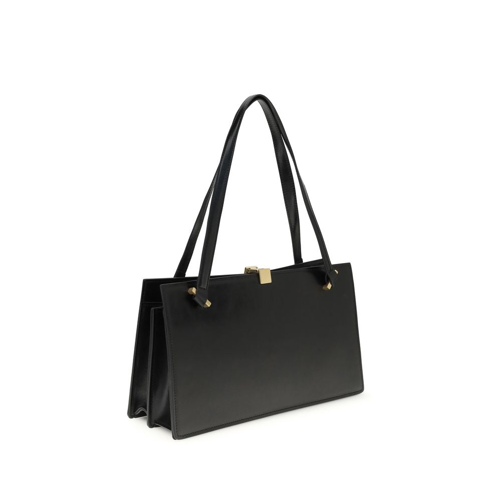 Versace Black Calf Leather Bos Taurus Shoulder Bag Versace