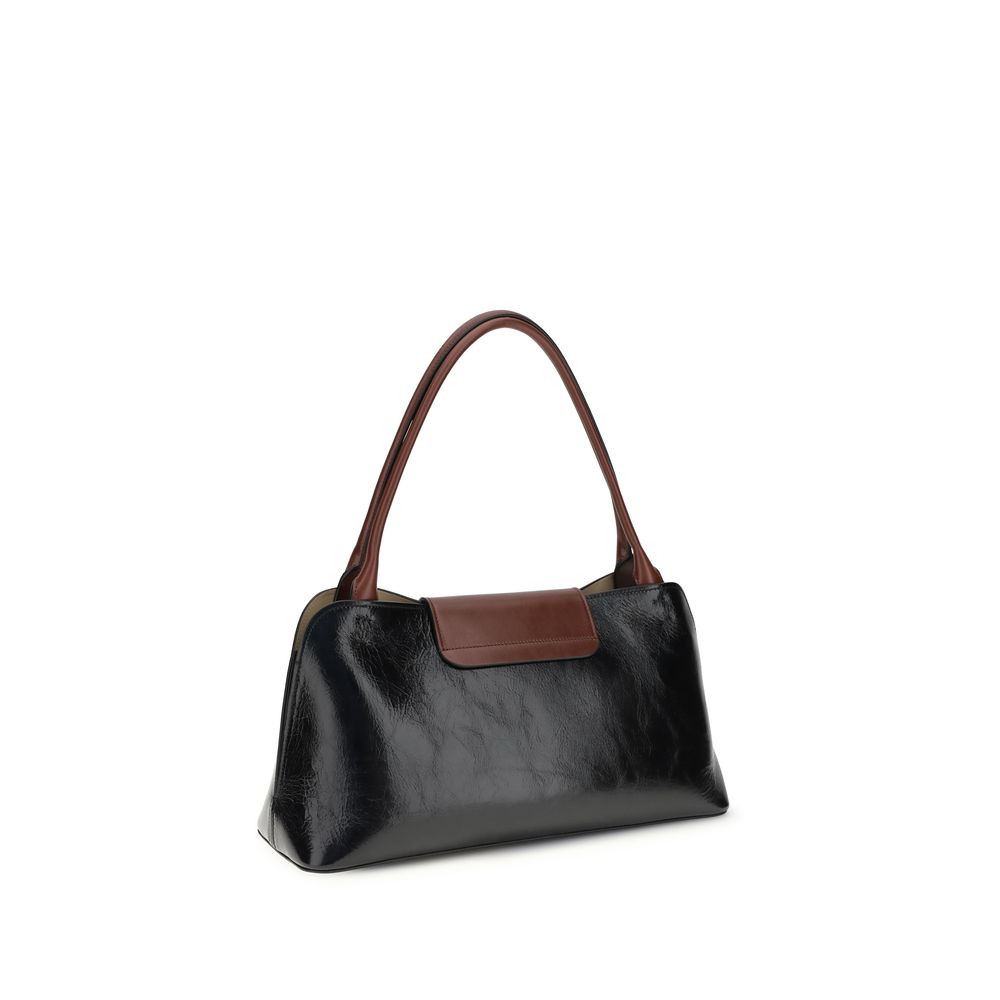 Versace Black Calf Leather Bos Taurus Shoulder Bag Versace