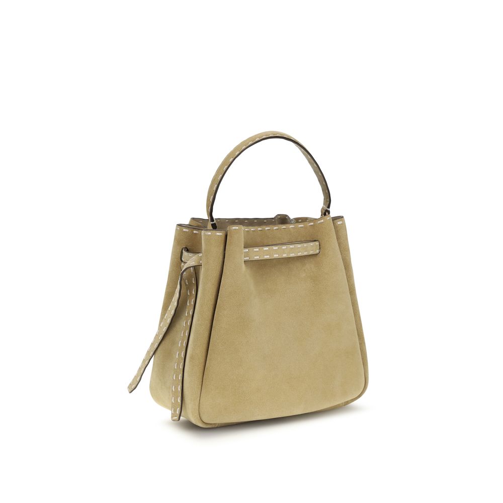 Tory Burch Beige Calf Leather Bos Taurus Backet Bag Tory Burch