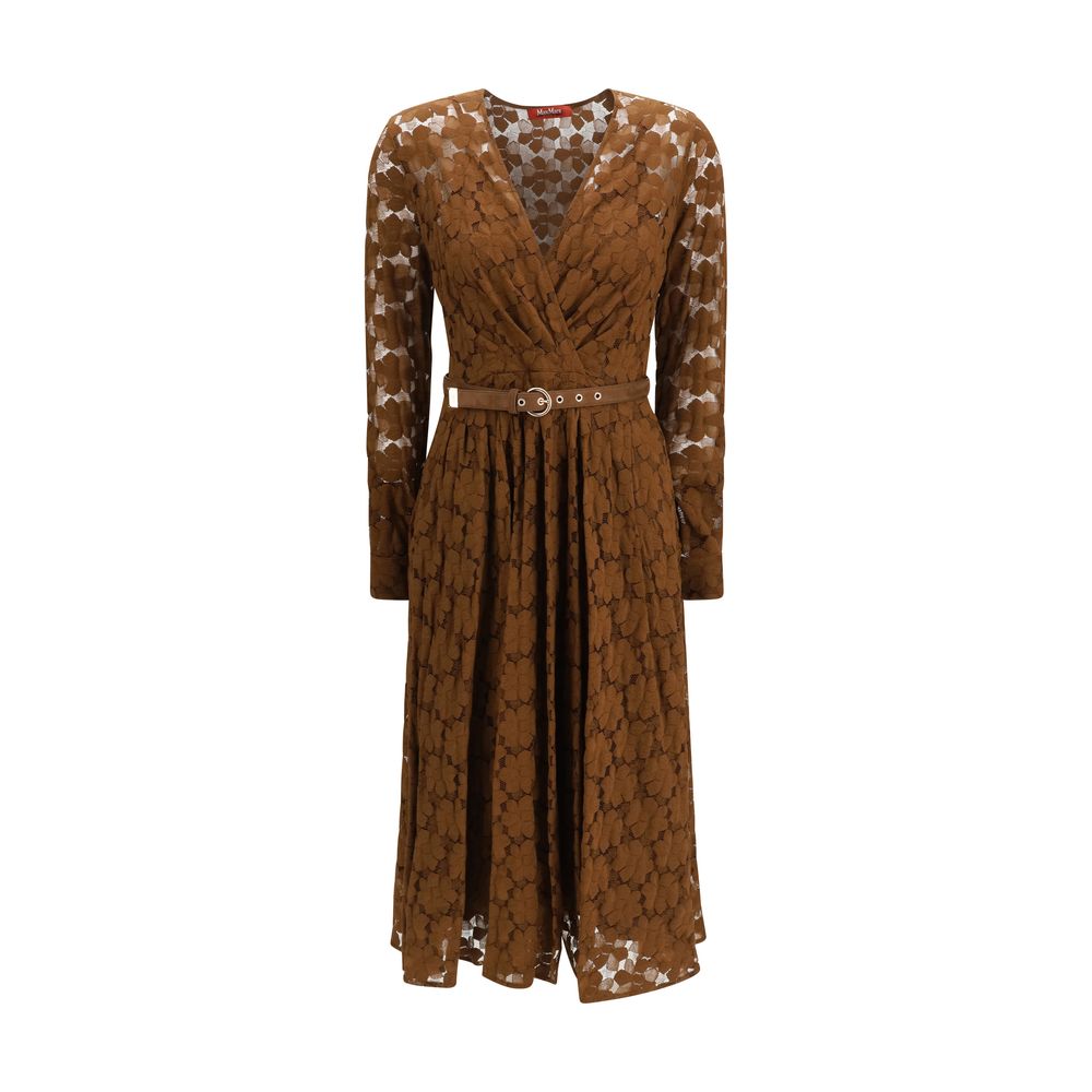 Max Mara Brown Polyamide Casual Dress Max Mara
