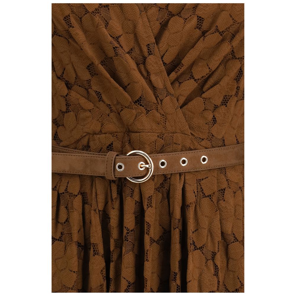 Max Mara Brown Polyamide Casual Dress Max Mara