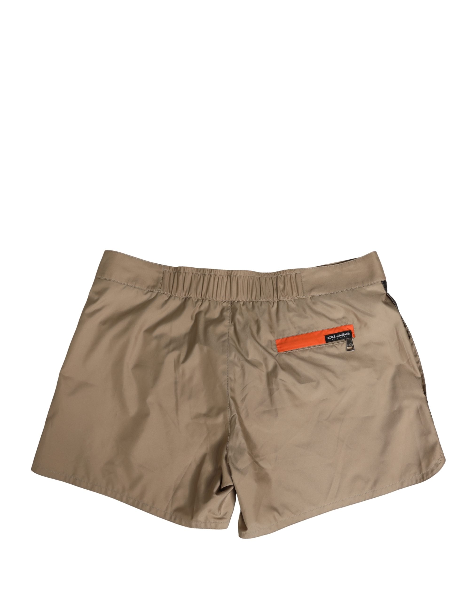 Dolce & Gabbana Brown Cotton Blend Mid Length Boxer Underwear Dolce & Gabbana