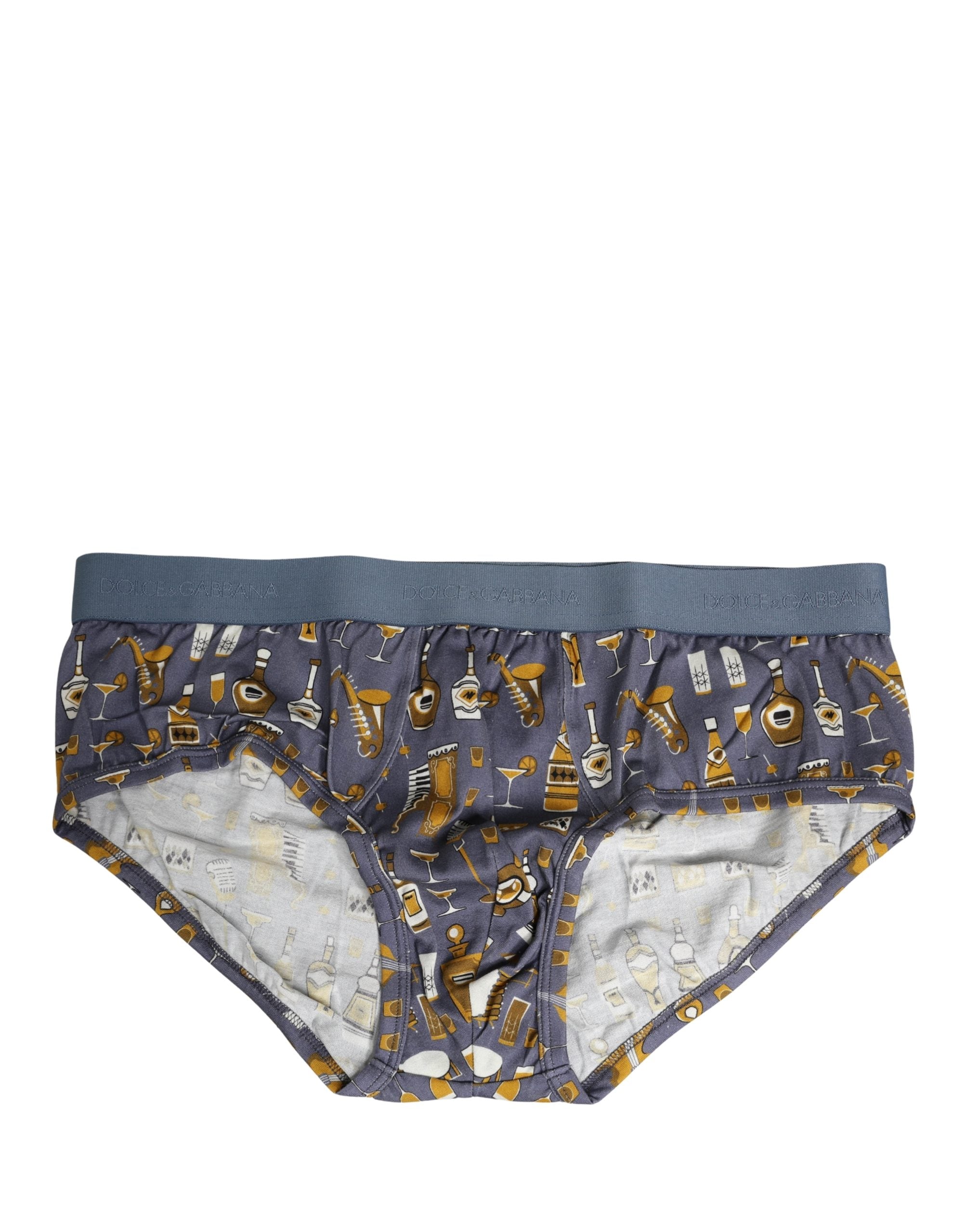 Dolce & Gabbana Gray Jazz Cocktail Men Brando Brief Underwear Dolce & Gabbana