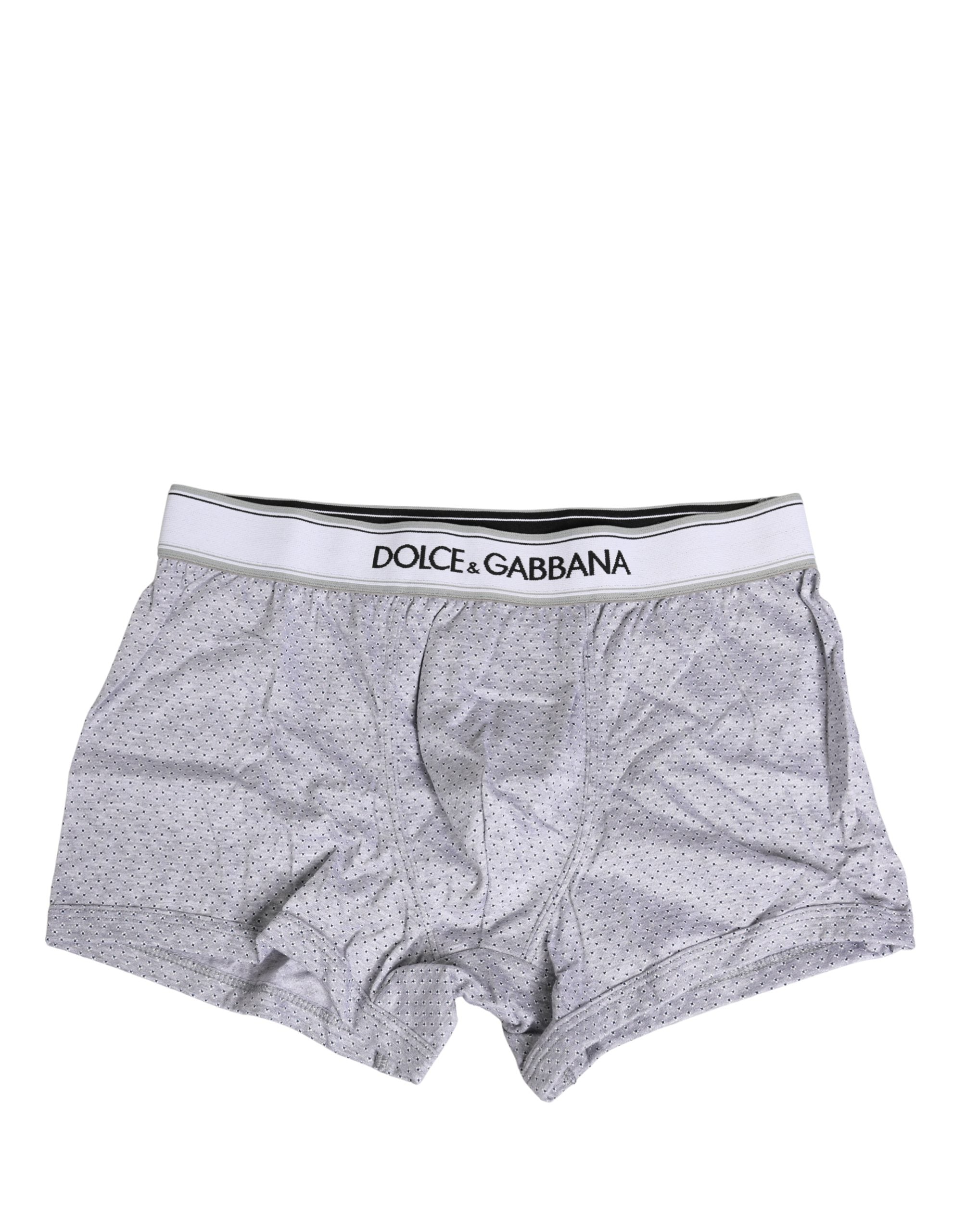Dolce & Gabbana Gray Logo Cotton Men Regular Boxer Underwear Dolce & Gabbana
