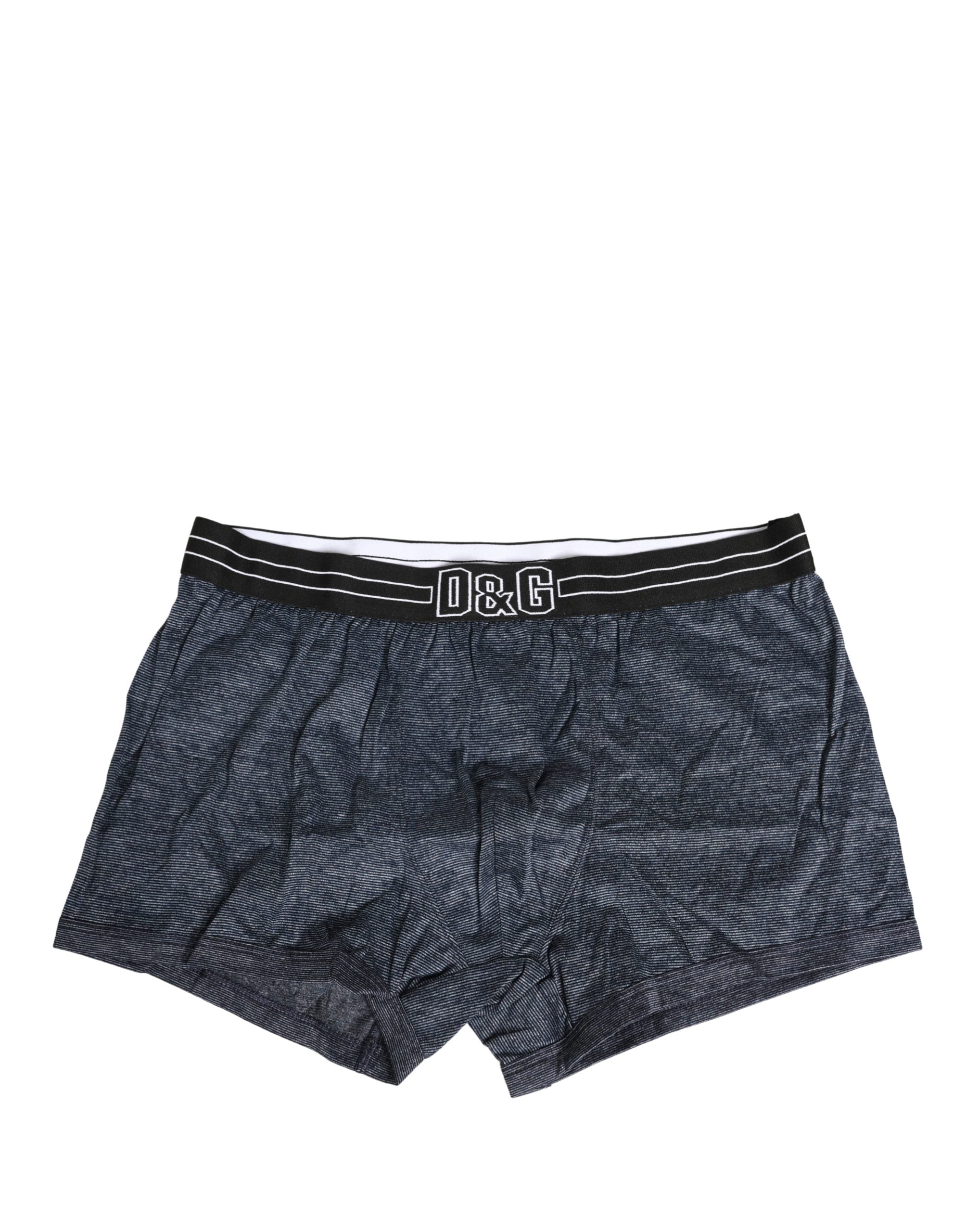 Dolce & Gabbana Dark Blue Logo Cotton Regular Boxer Underwear Dolce & Gabbana