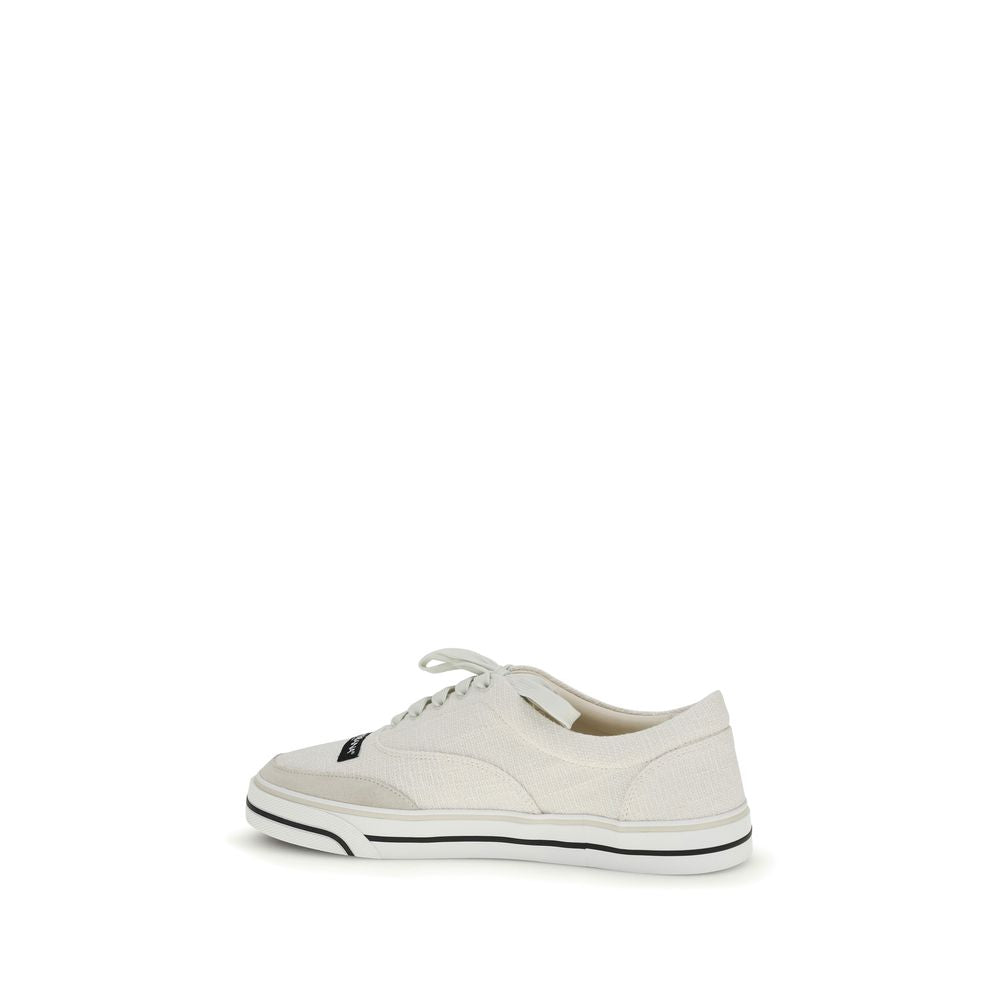 Dolce & Gabbana White Linen Low Top Sneakers Dolce & Gabbana