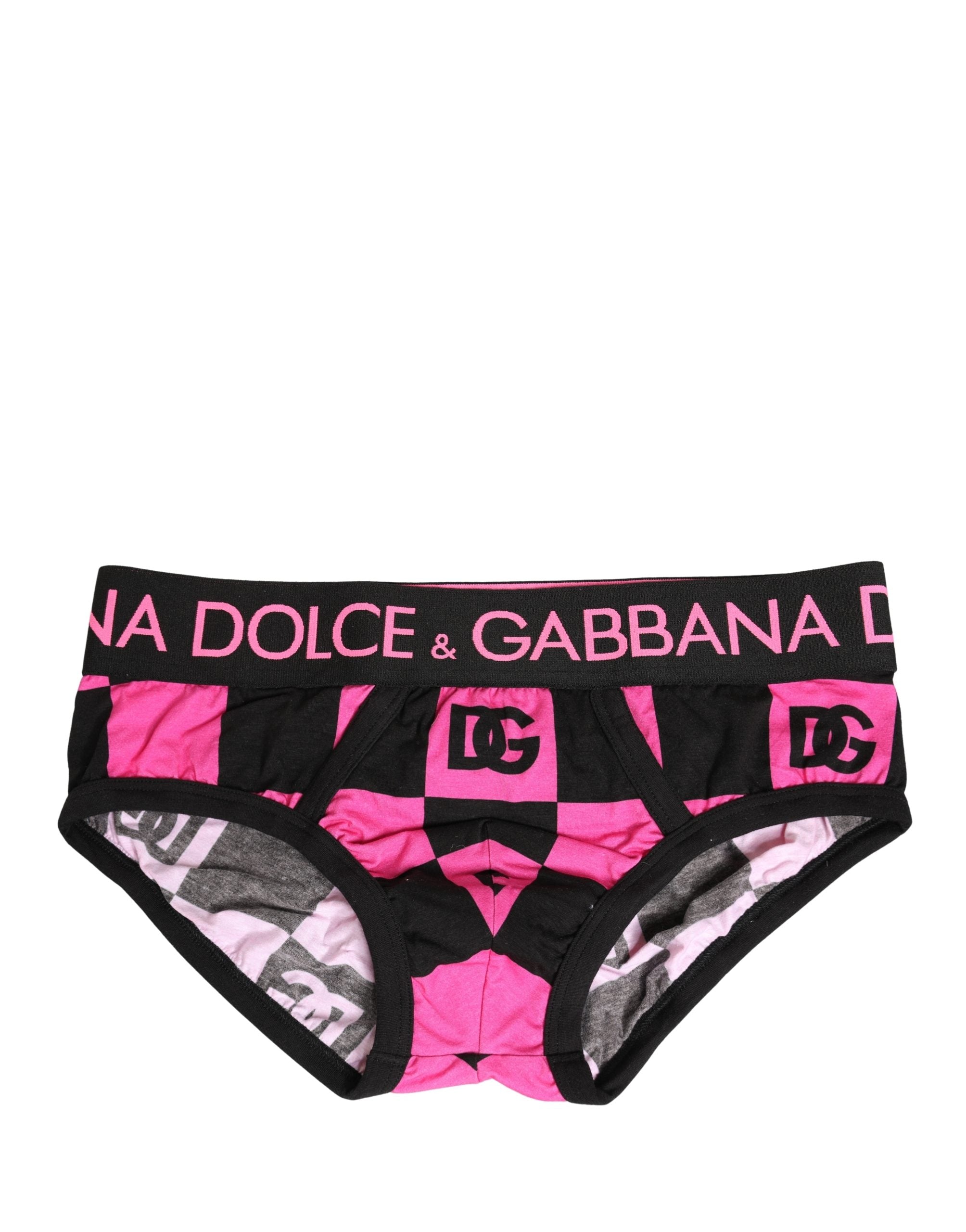 Dolce & Gabbana Black Pink Logo Cotton Brando Brief Underwear Dolce & Gabbana
