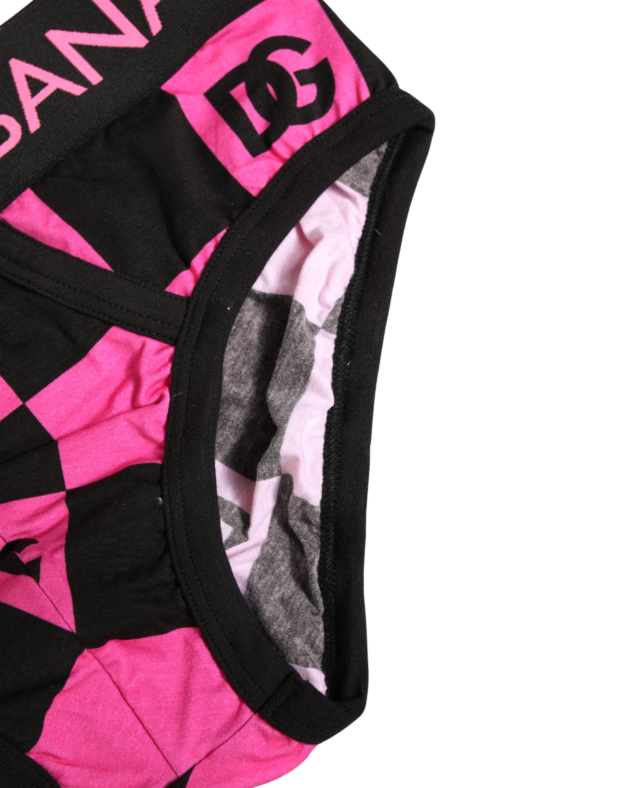Dolce & Gabbana Black Pink Logo Cotton Brando Brief Underwear Dolce & Gabbana