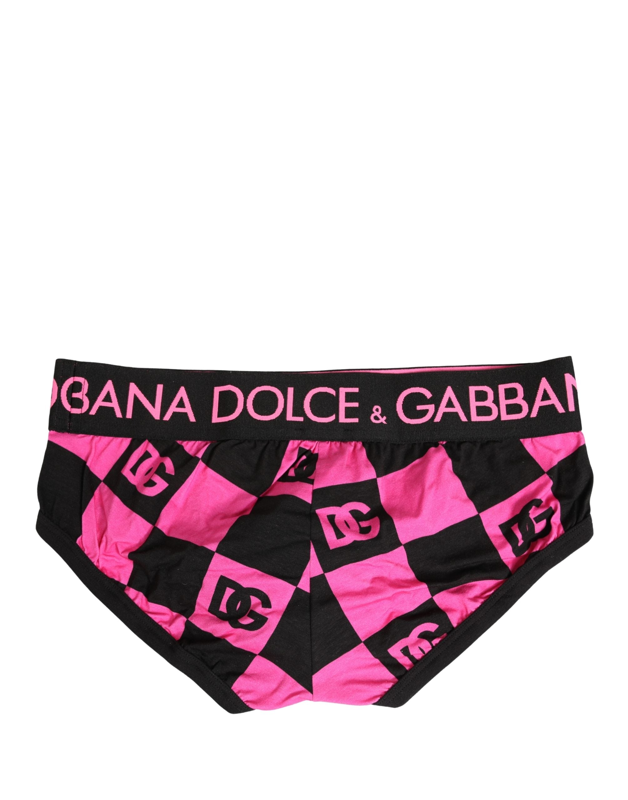 Dolce & Gabbana Black Pink Logo Cotton Brando Brief Underwear Dolce & Gabbana