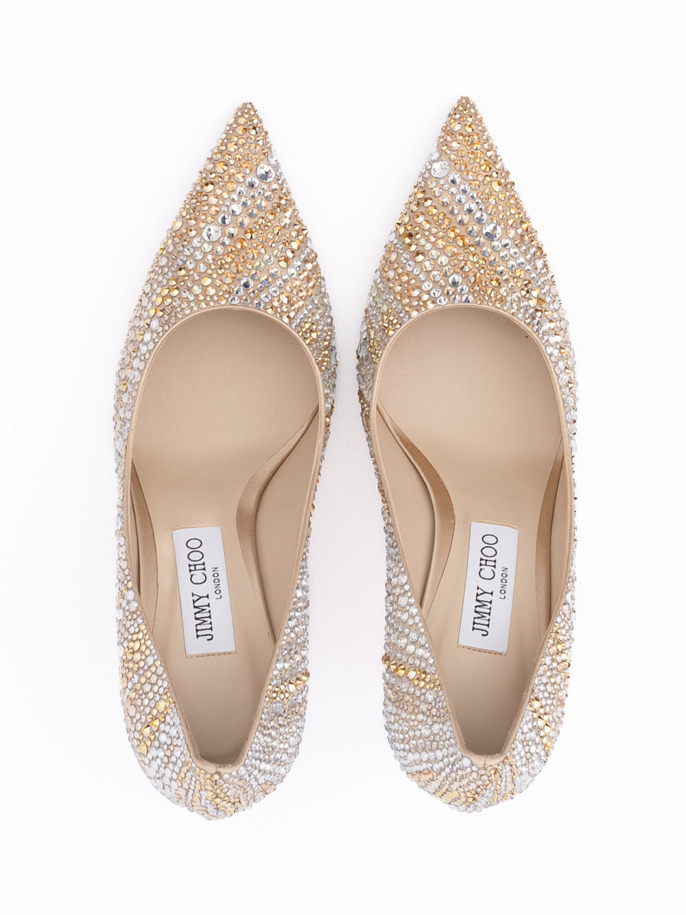 Jimmy Choo Gold Mix Crystal Love 85 Pumps Jimmy Choo