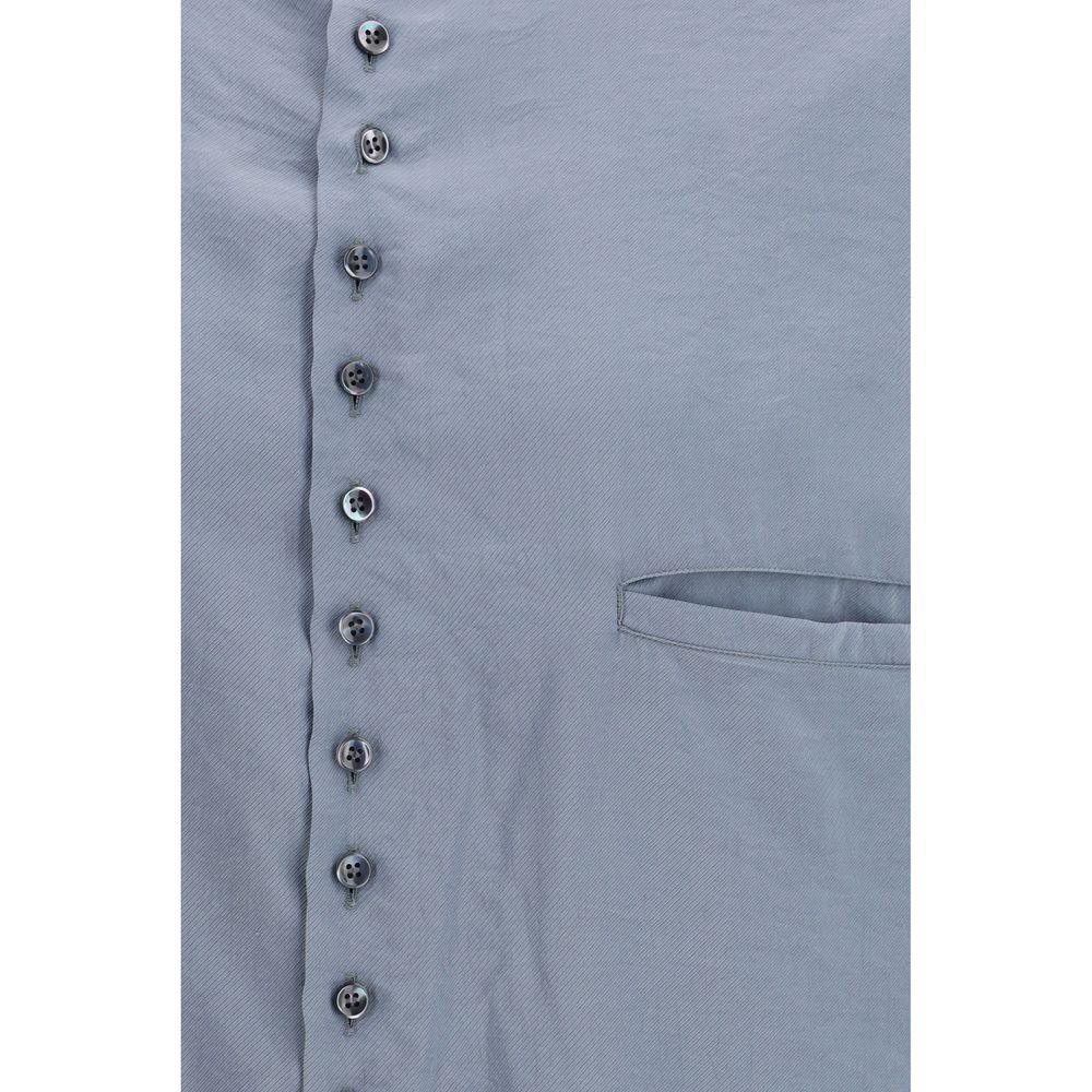 Giorgio Armani Gray Silk Shirt Giorgio Armani