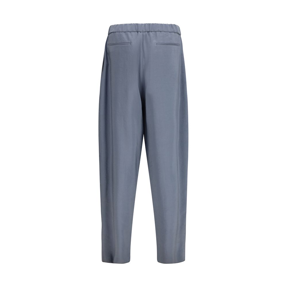 Giorgio Armani Gray Silk Casual Pants Giorgio Armani