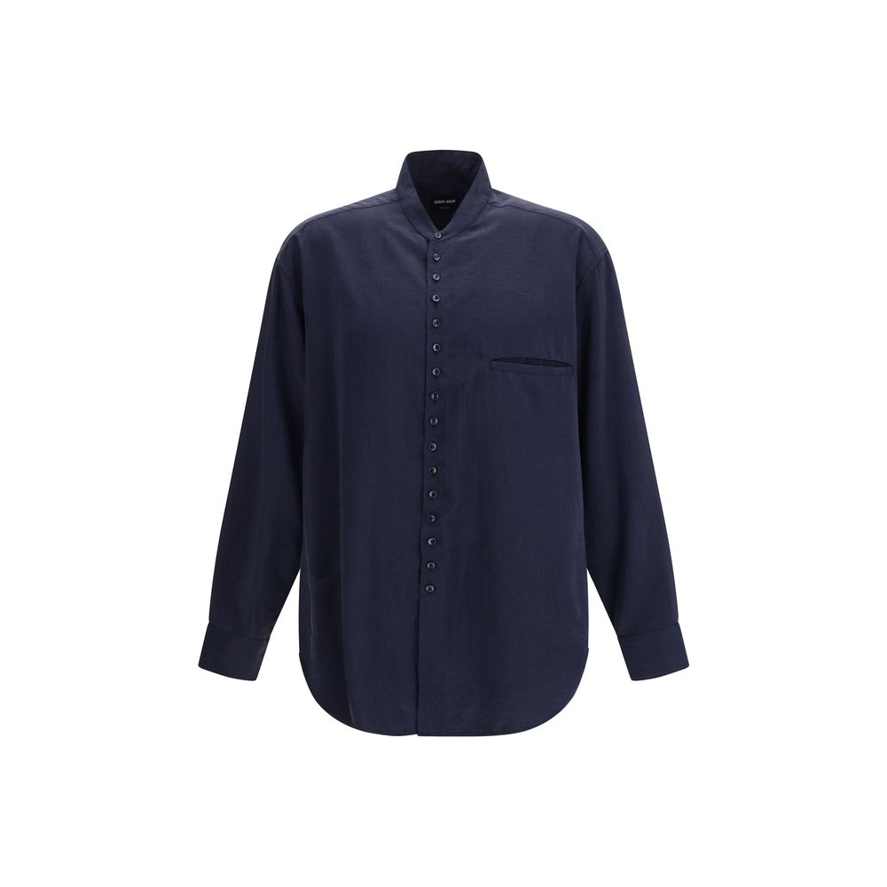 Giorgio Armani Blue Silk Dress Shirt Giorgio Armani