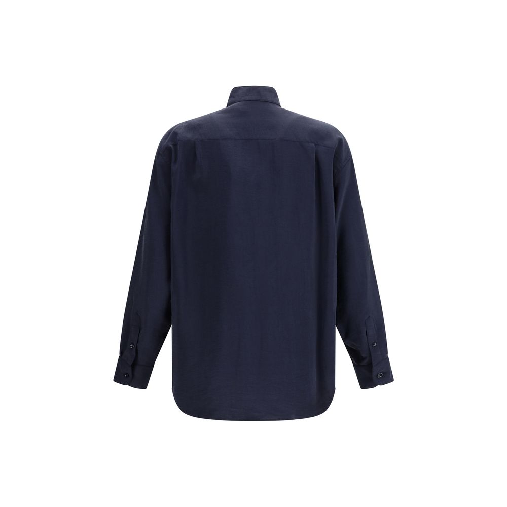 Giorgio Armani Blue Silk Dress Shirt Giorgio Armani