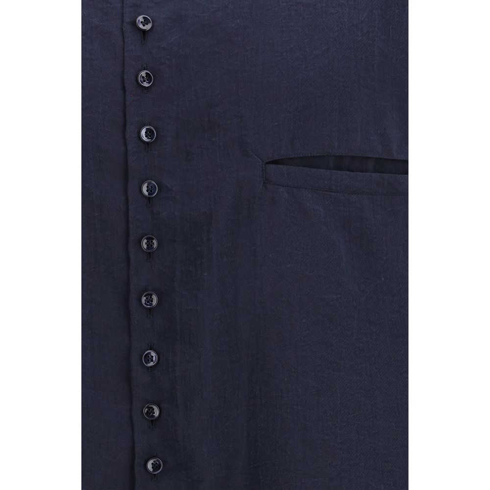 Giorgio Armani Blue Silk Dress Shirt Giorgio Armani
