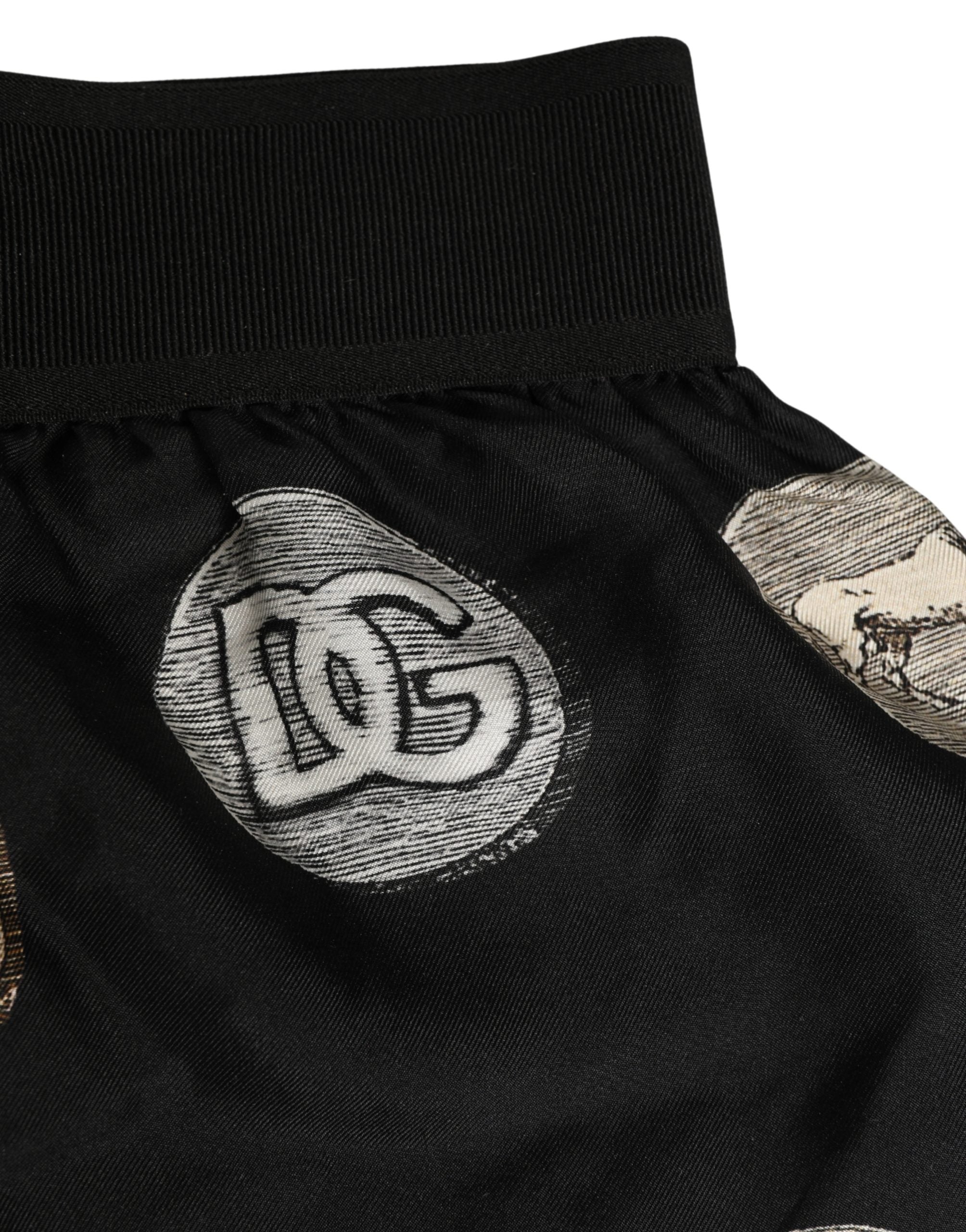 Dolce & Gabbana Black Ancient Coin Print Boxer Shorts Underwear Dolce & Gabbana