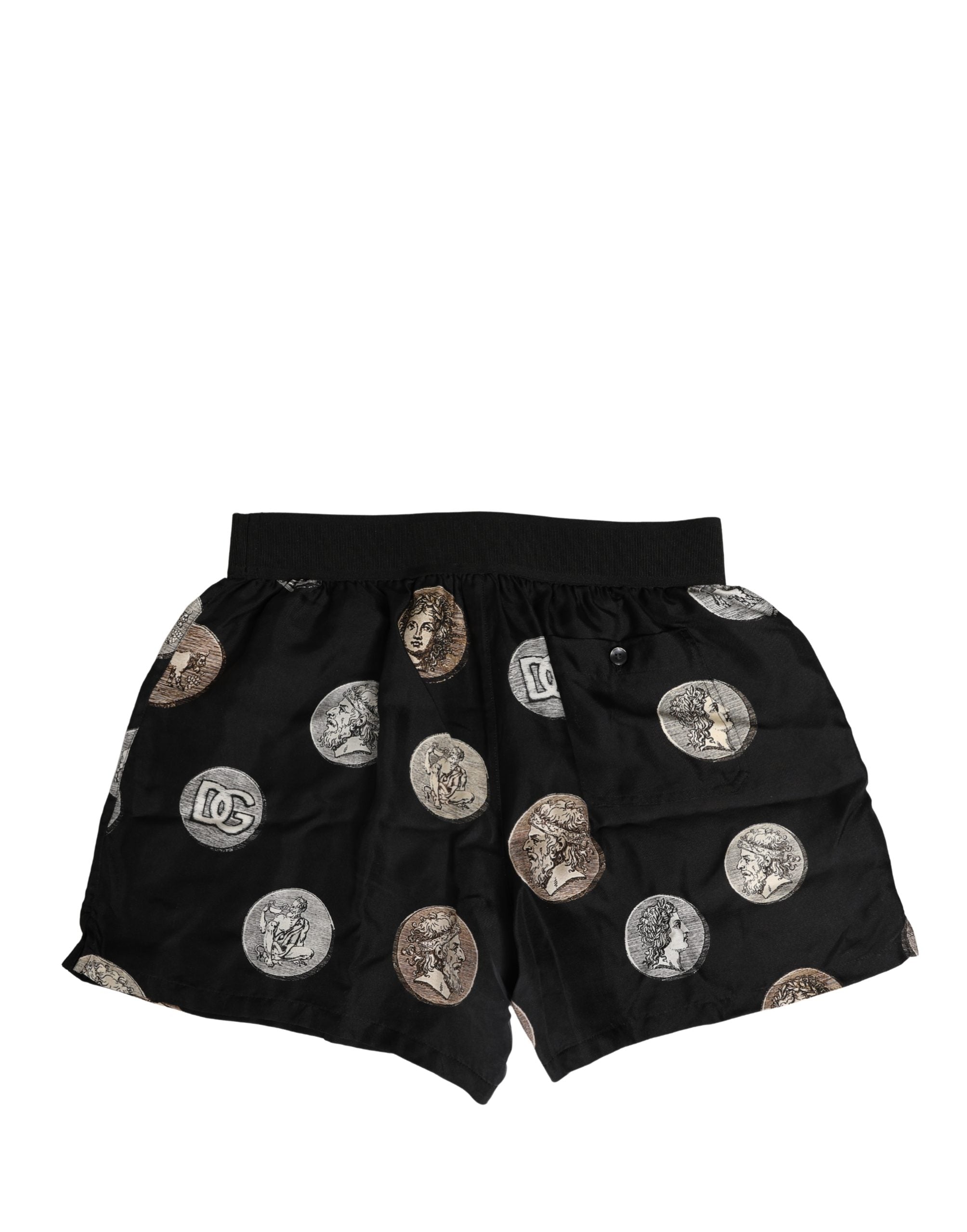 Dolce & Gabbana Black Ancient Coin Print Boxer Shorts Underwear Dolce & Gabbana