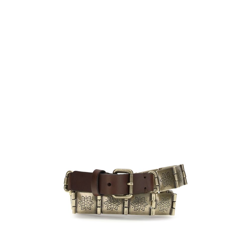 Etro Brown Calf Leather Bos Taurus Regular Belt Etro