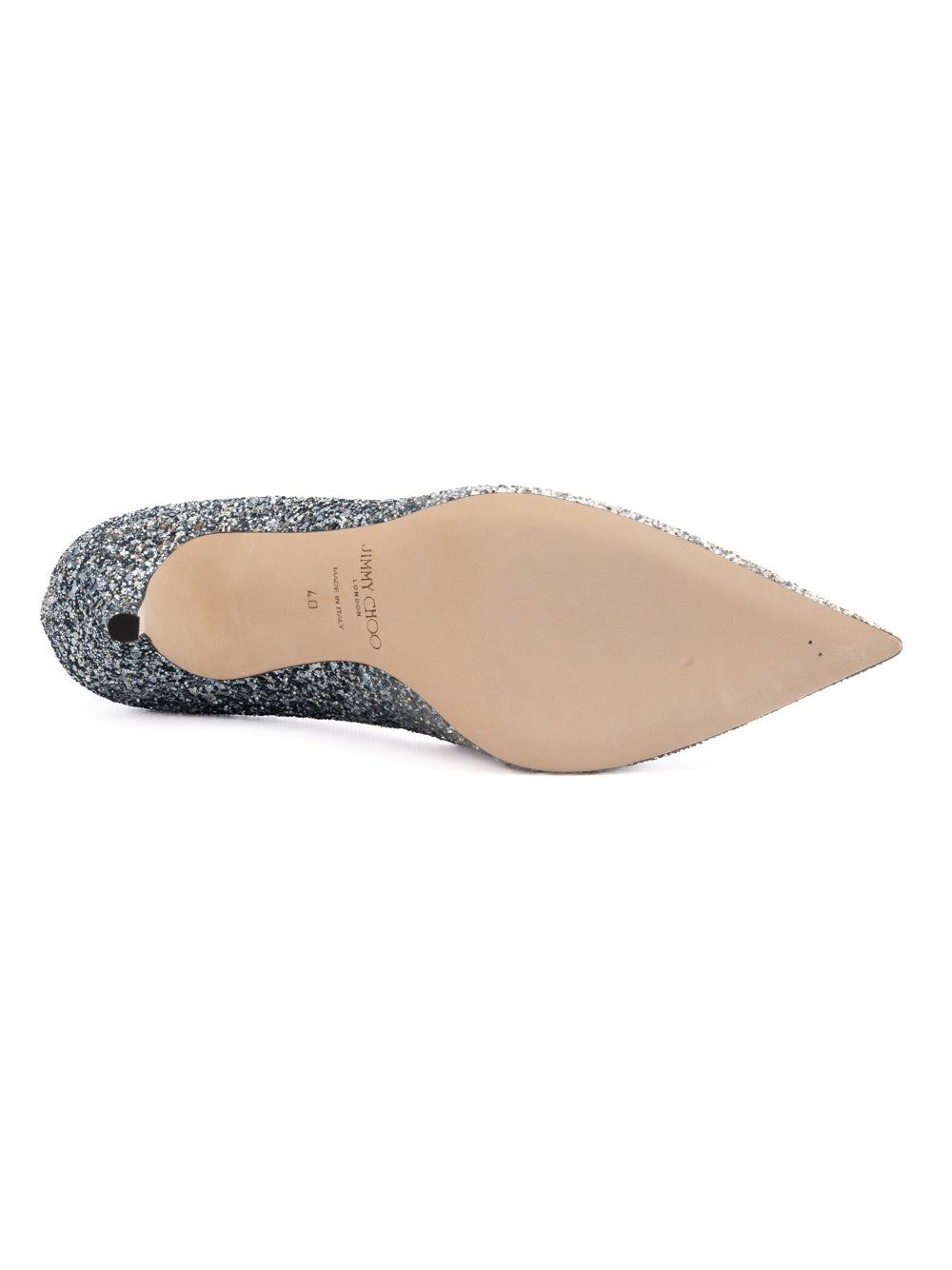 Jimmy Choo Silver Coarse Glitter Degrade Agnes Pumps Jimmy Choo