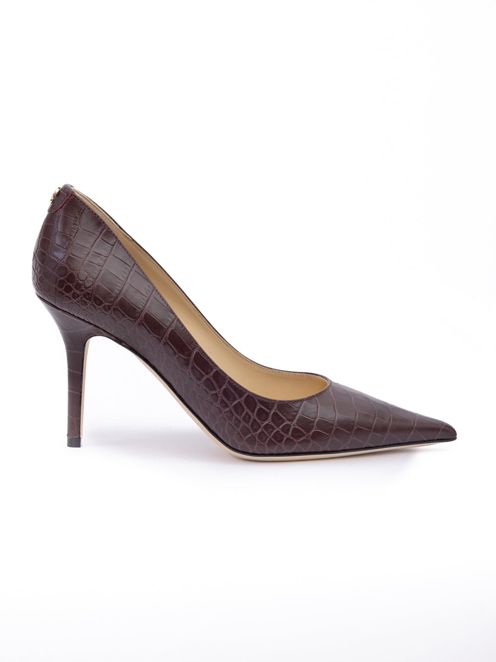 Jimmy Choo Burgundy Croco Embossed Leather Agnes Pumps Jimmy Choo