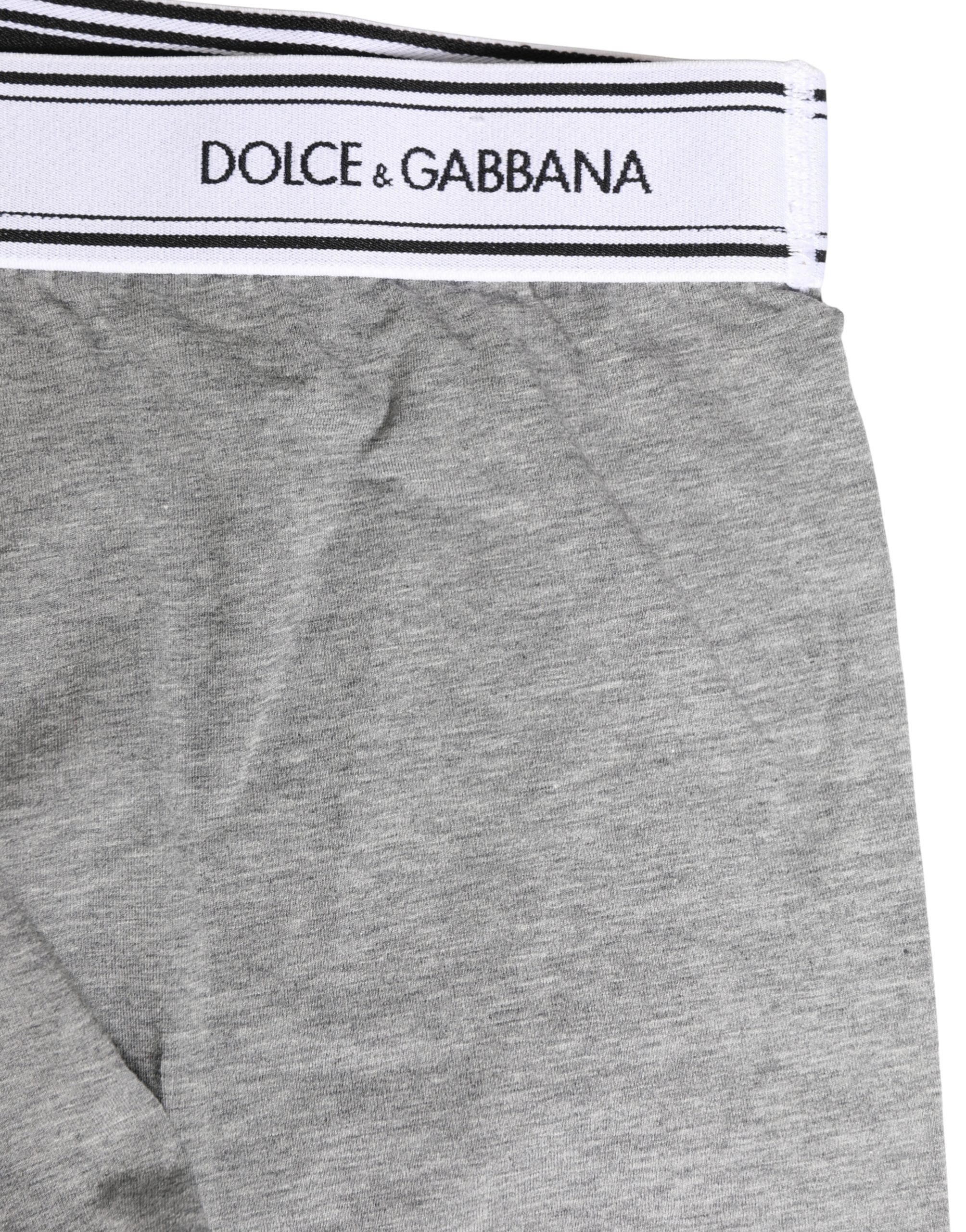 Dolce & Gabbana Gray Logo Waistband Cotton Men Boxer Underwear Dolce & Gabbana