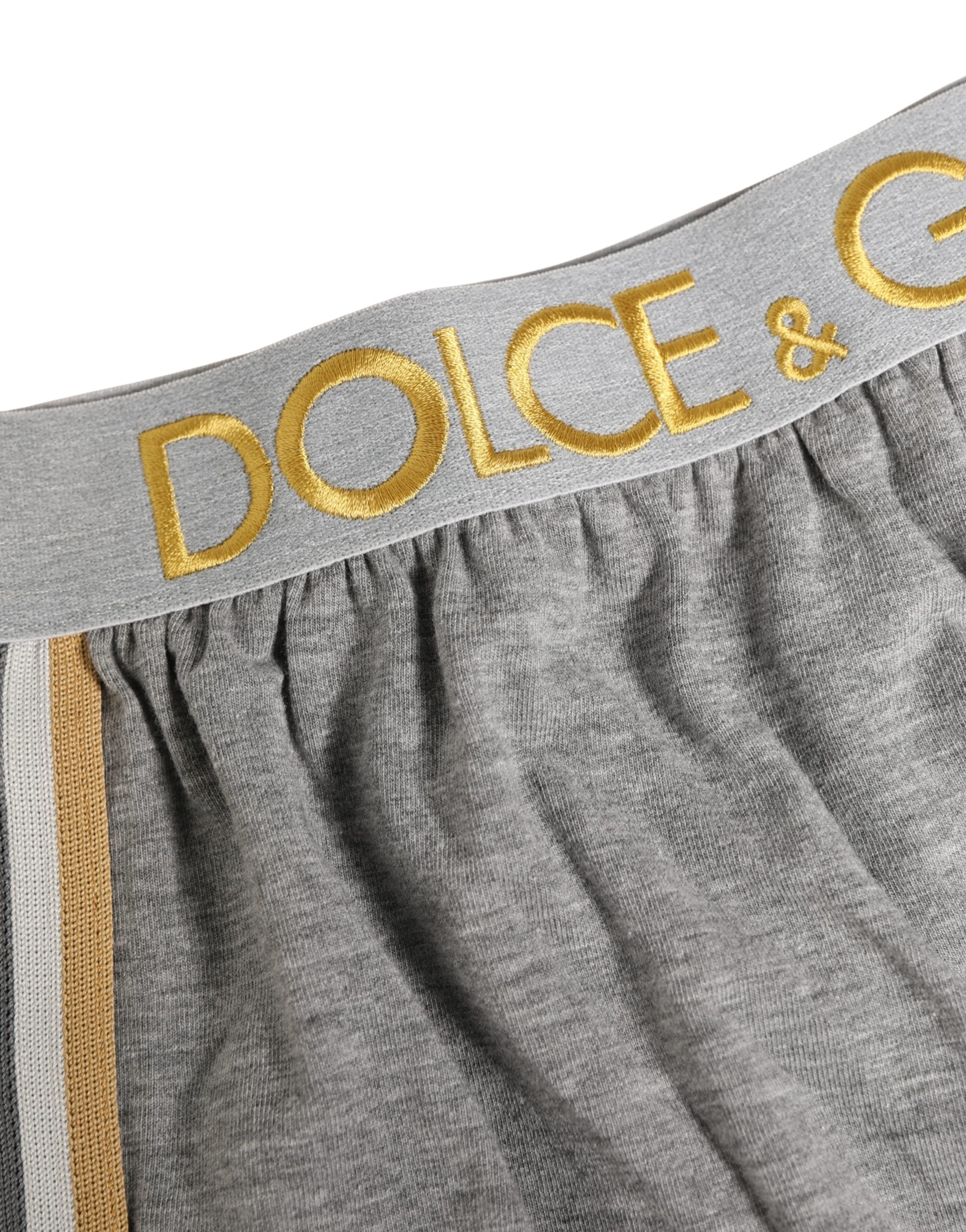 Dolce & Gabbana Gray Logo Waistband Cotton Men Boxer Underwear Dolce & Gabbana