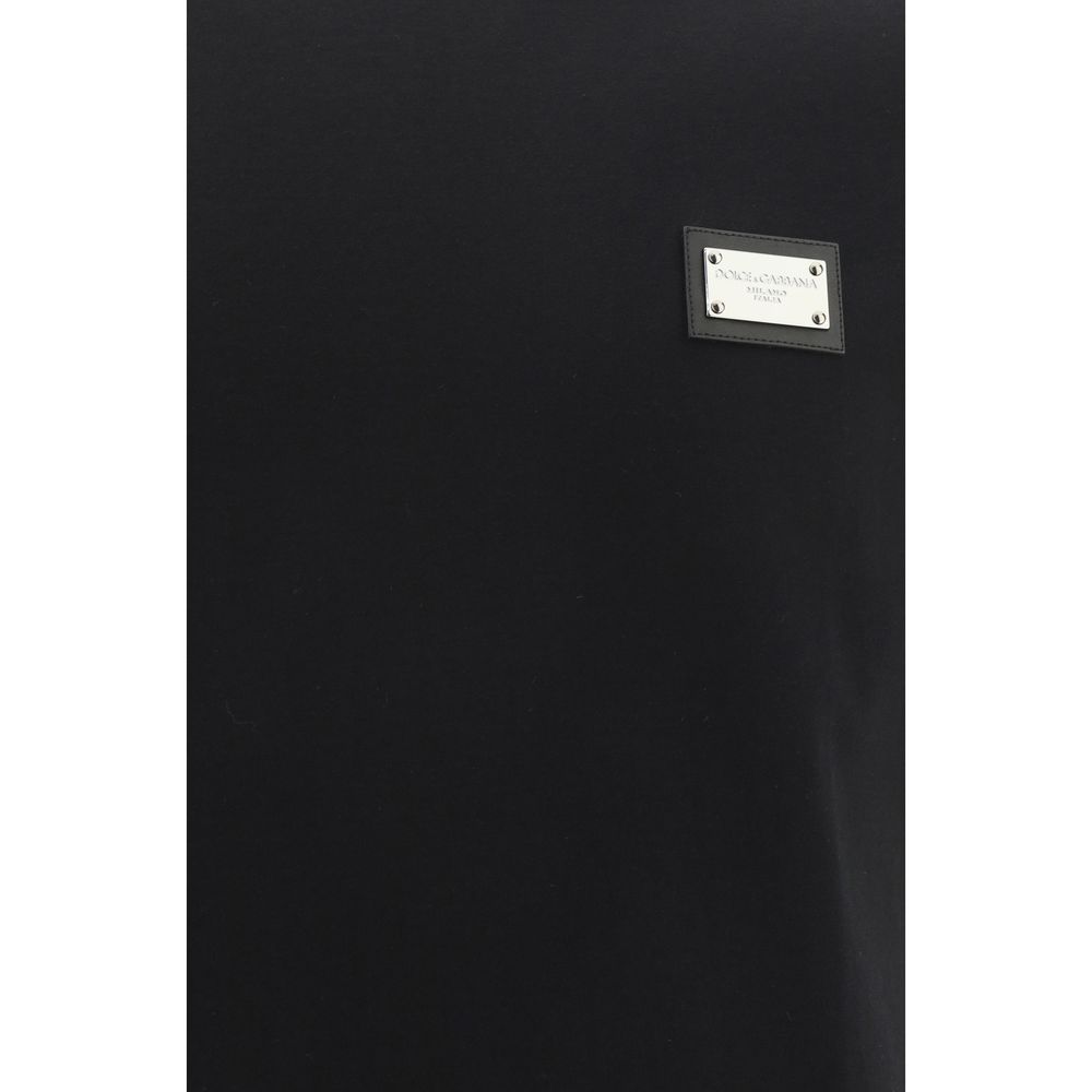 Dolce & Gabbana Black Cotton T-Shirt Dolce & Gabbana