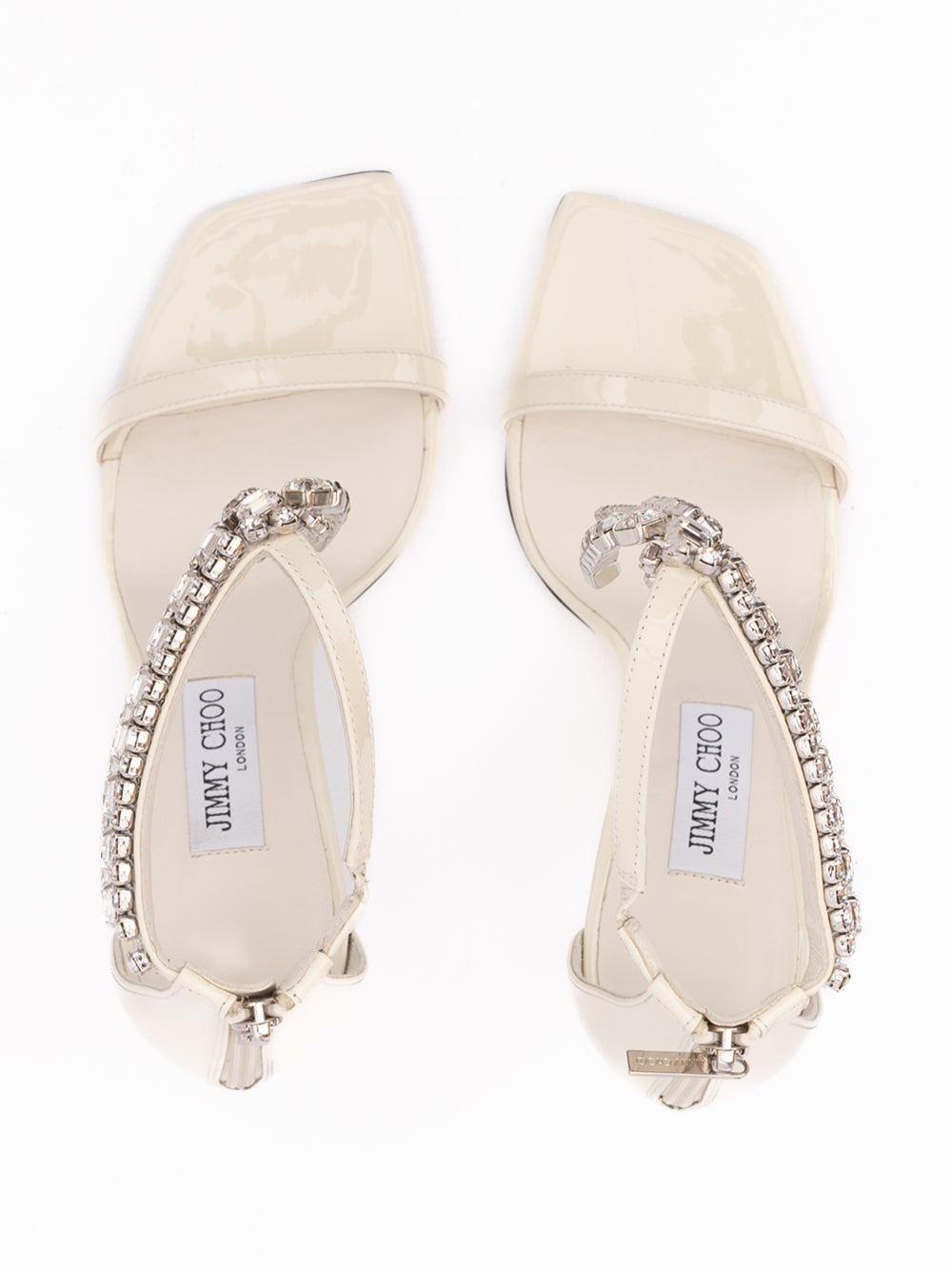 Jimmy Choo White Patent Leather Verity 100 Sandals Jimmy Choo