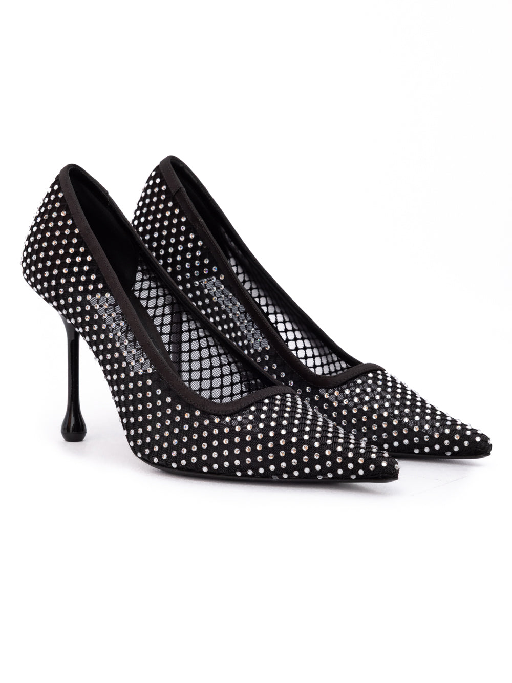 Jimmy Choo Black Mesh Satin Crystal Ixia 95 Pumps Jimmy Choo
