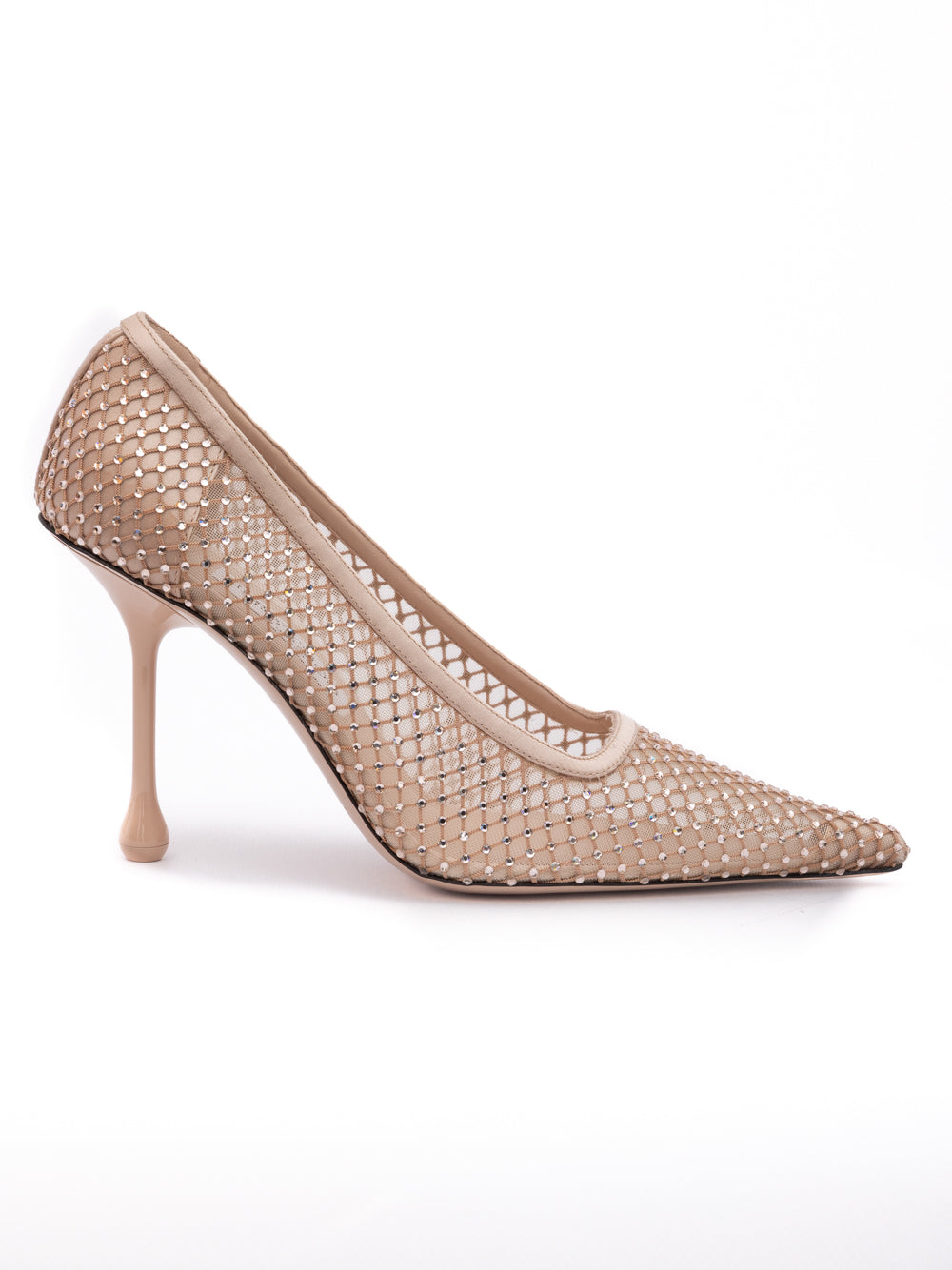 Jimmy Choo Powder Pink Mesh Satin Crystal Ixia 95 Pumps Jimmy Choo